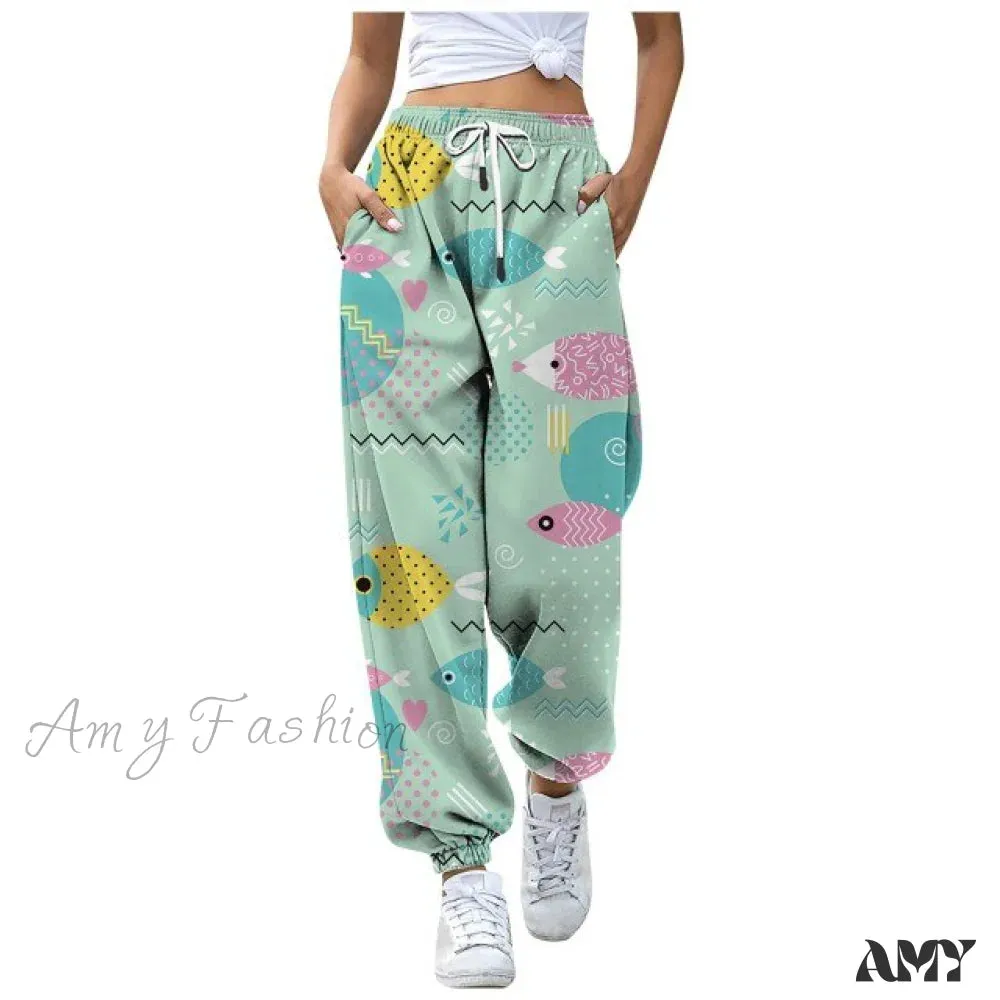 Amy Fashion - Sweatpants Casual Animal Printed Pattern Trousers