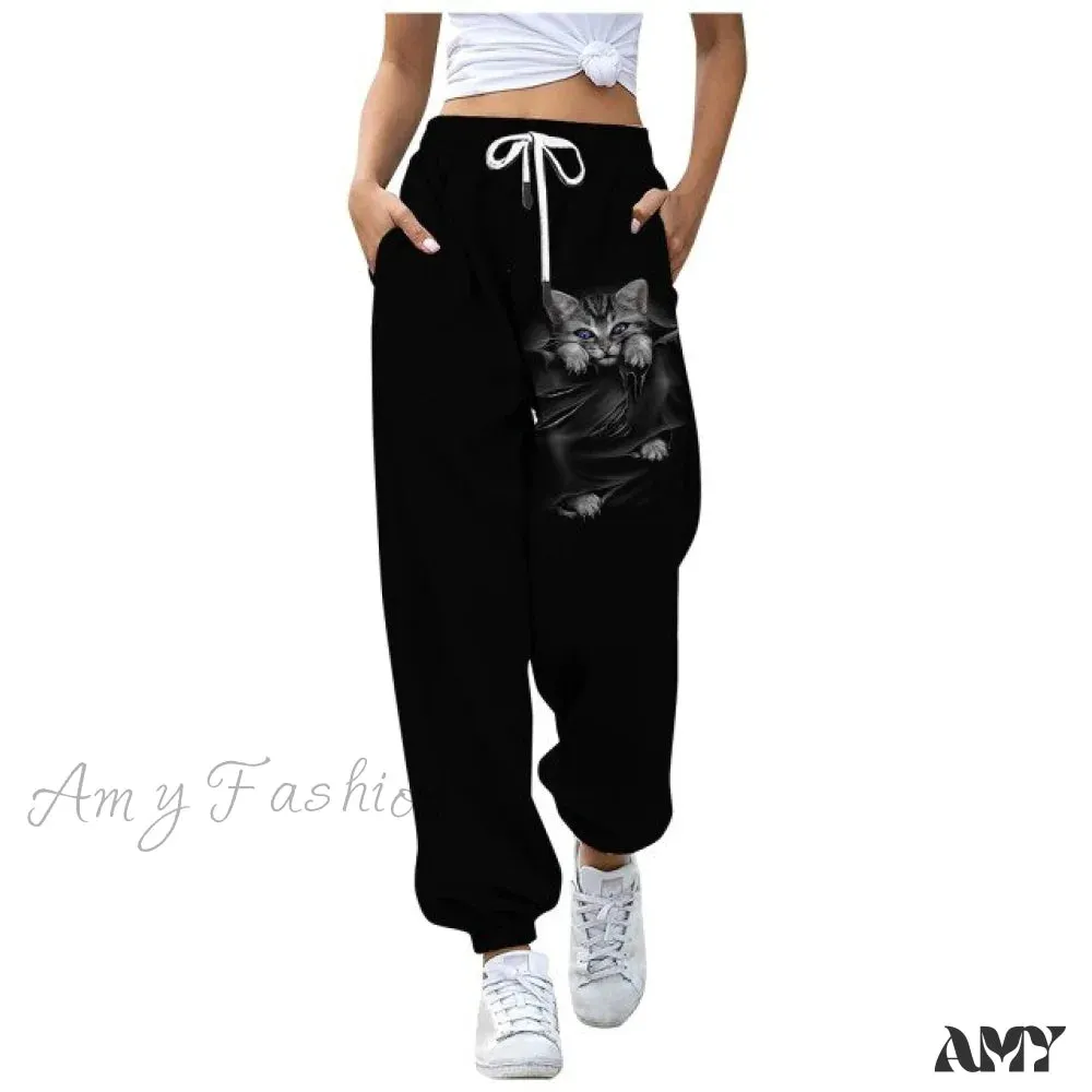 Amy Fashion - Sweatpants Casual Animal Printed Pattern Trousers