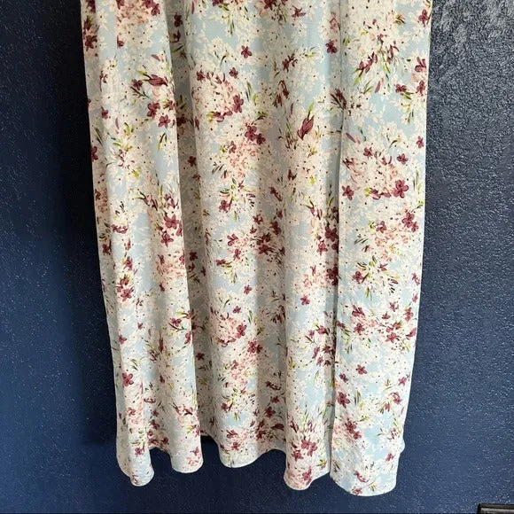BCBGeneration Ruffle Off The Shoulder Front Slit Floral Maxi Dress