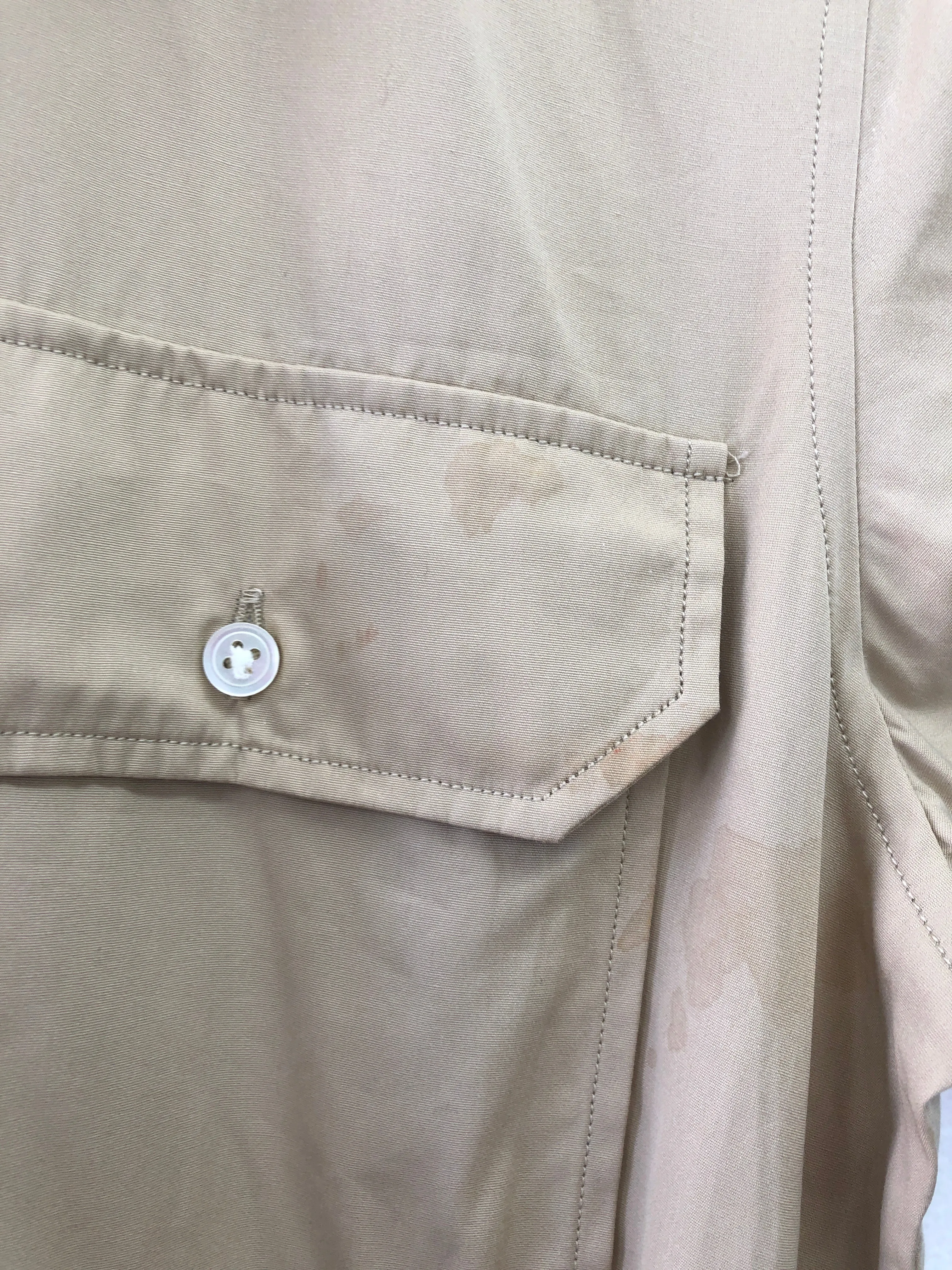Beige Belted Cargo Shirt Dress