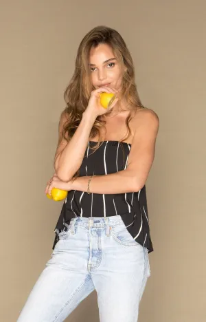 Blossom Top | Black & White Stripe