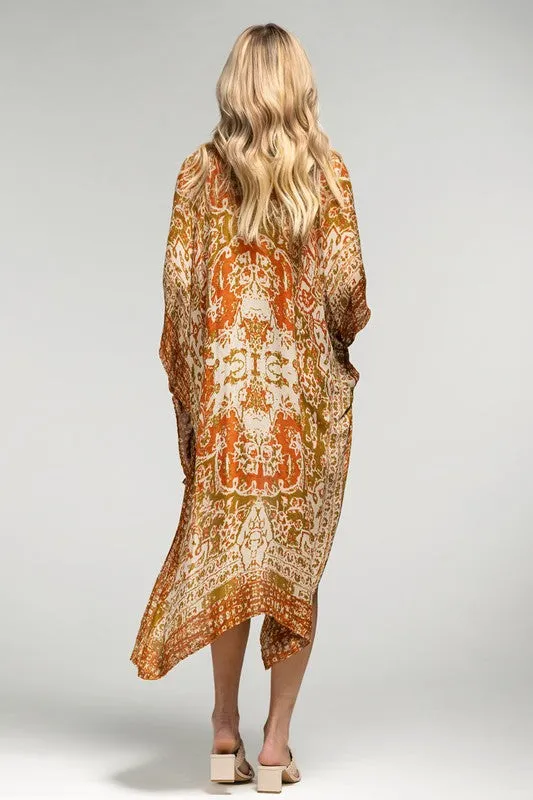 BOHO KIMONO WITH ANGEL SLEEVES (RUST)