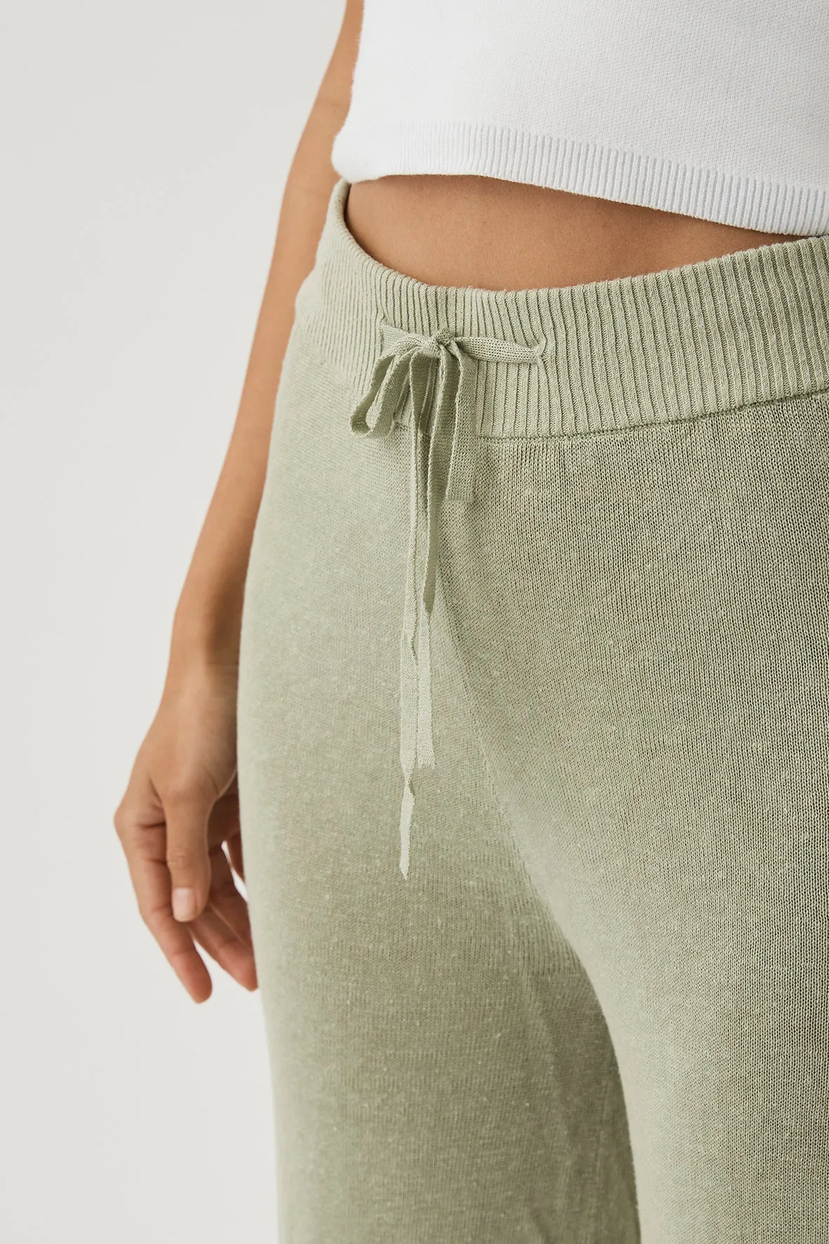 Brie Linen Knit Pant - Aloe