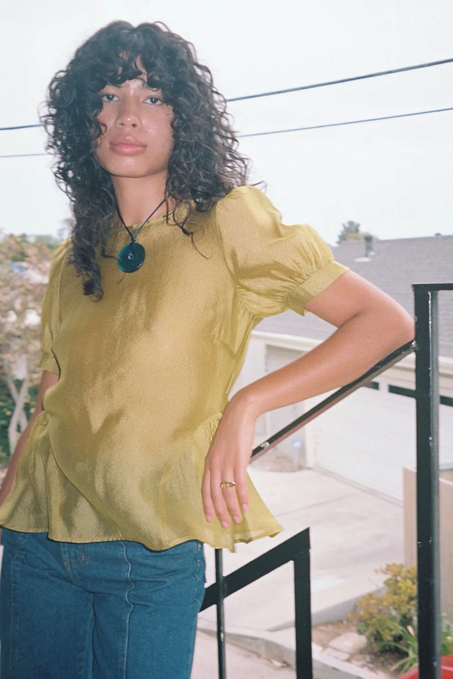 Chartreuse Petra Blouse