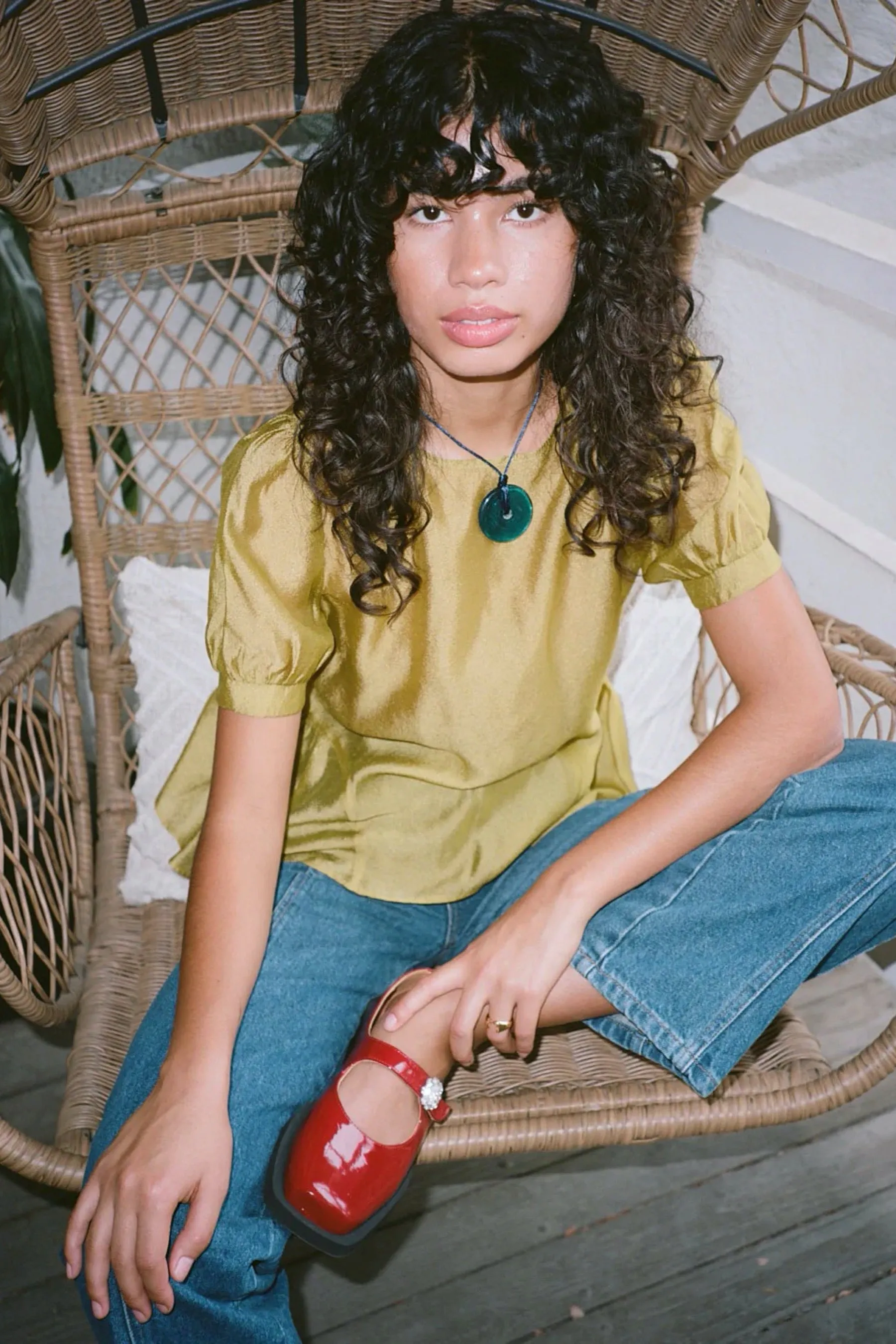 Chartreuse Petra Blouse