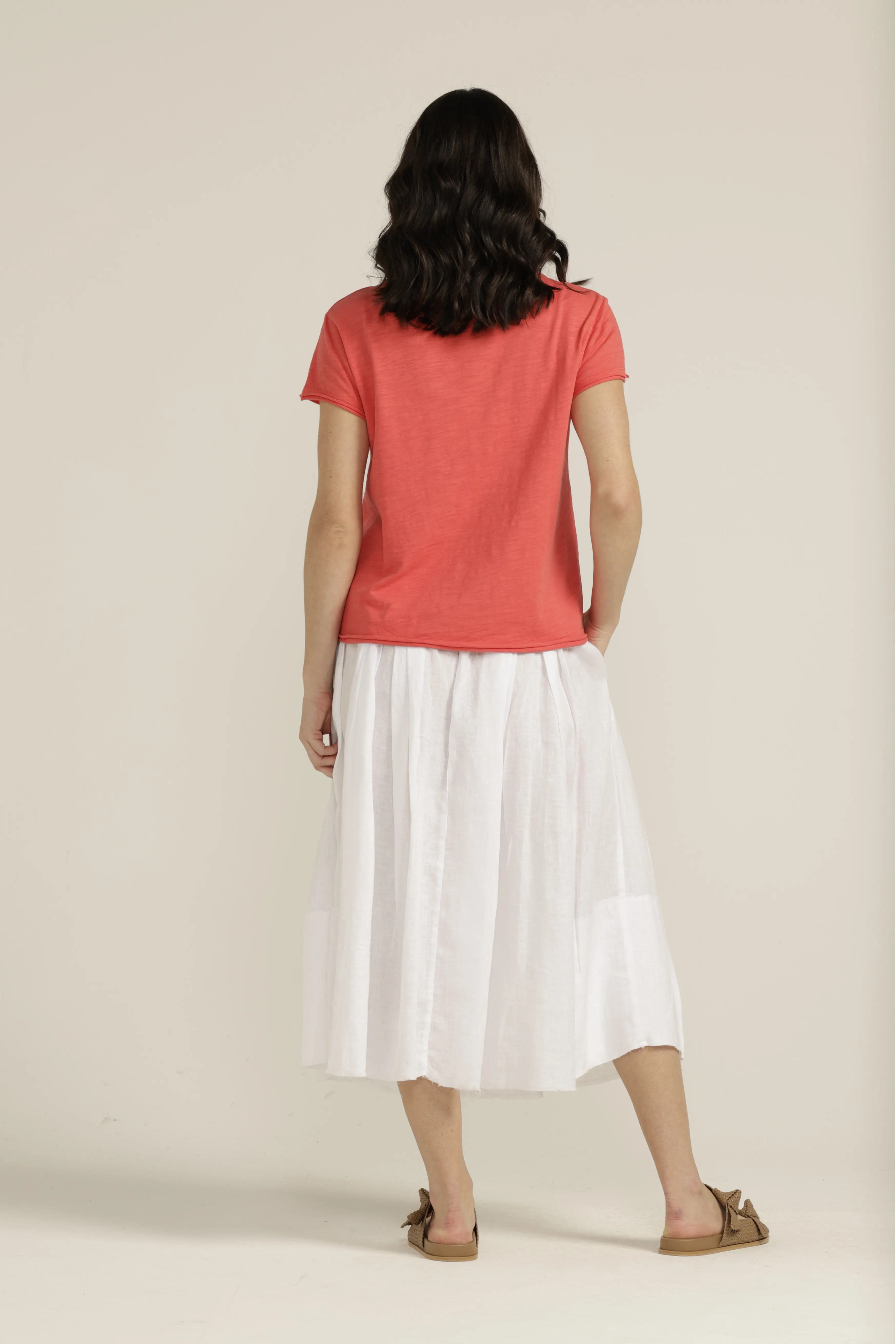 Cotton Crew Neck Tee Chilli