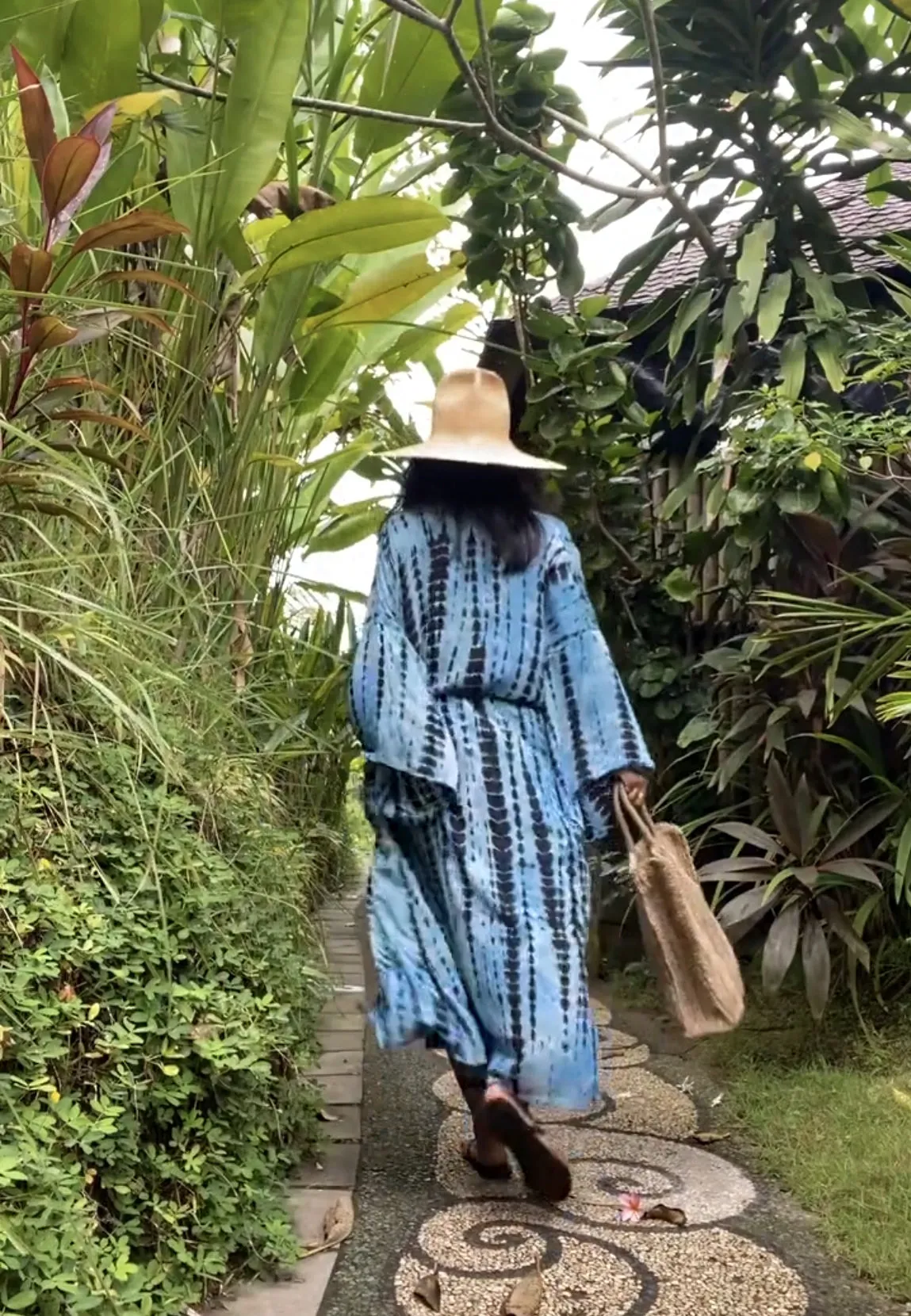 Dark Blue Tie Dye Kimono Cover-Up for Women