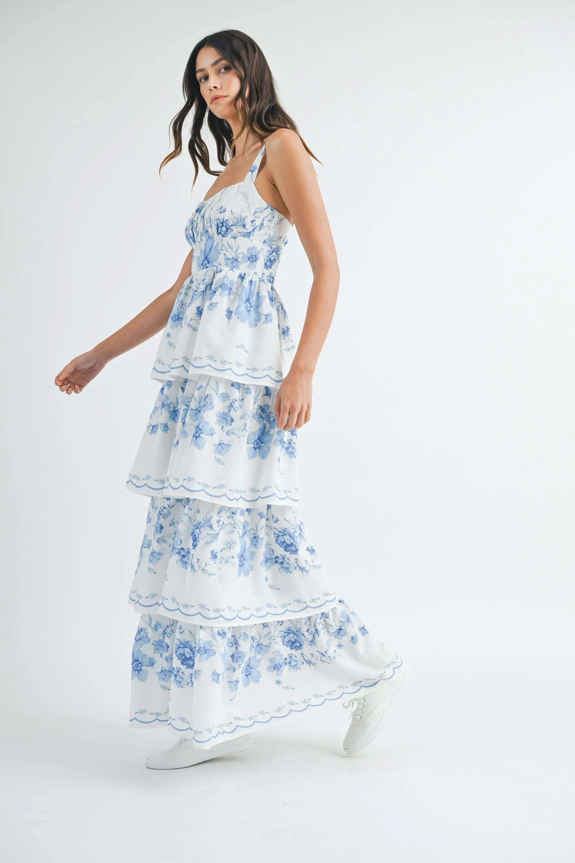 FLORAL TIERED MAXI DRESS