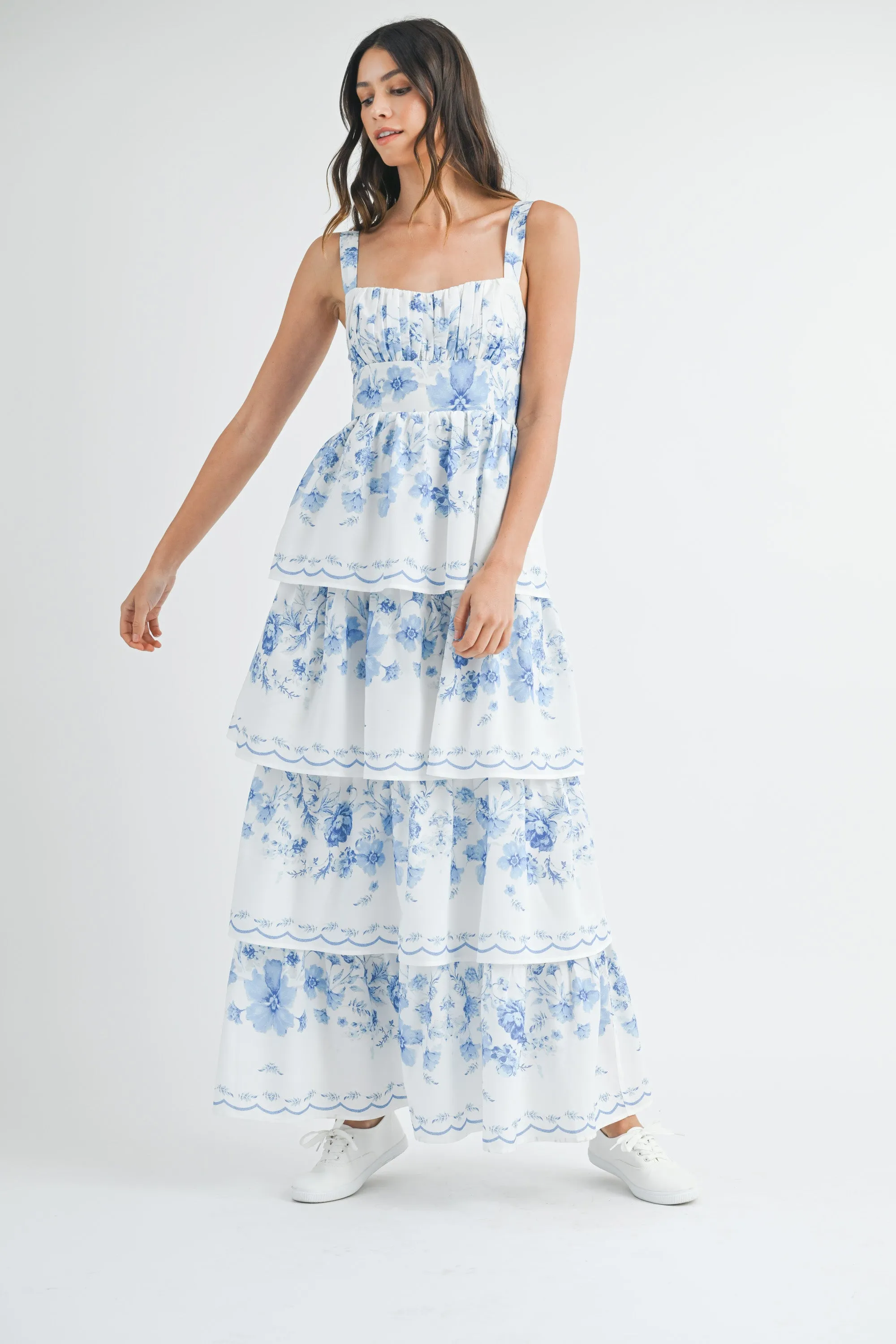FLORAL TIERED MAXI DRESS