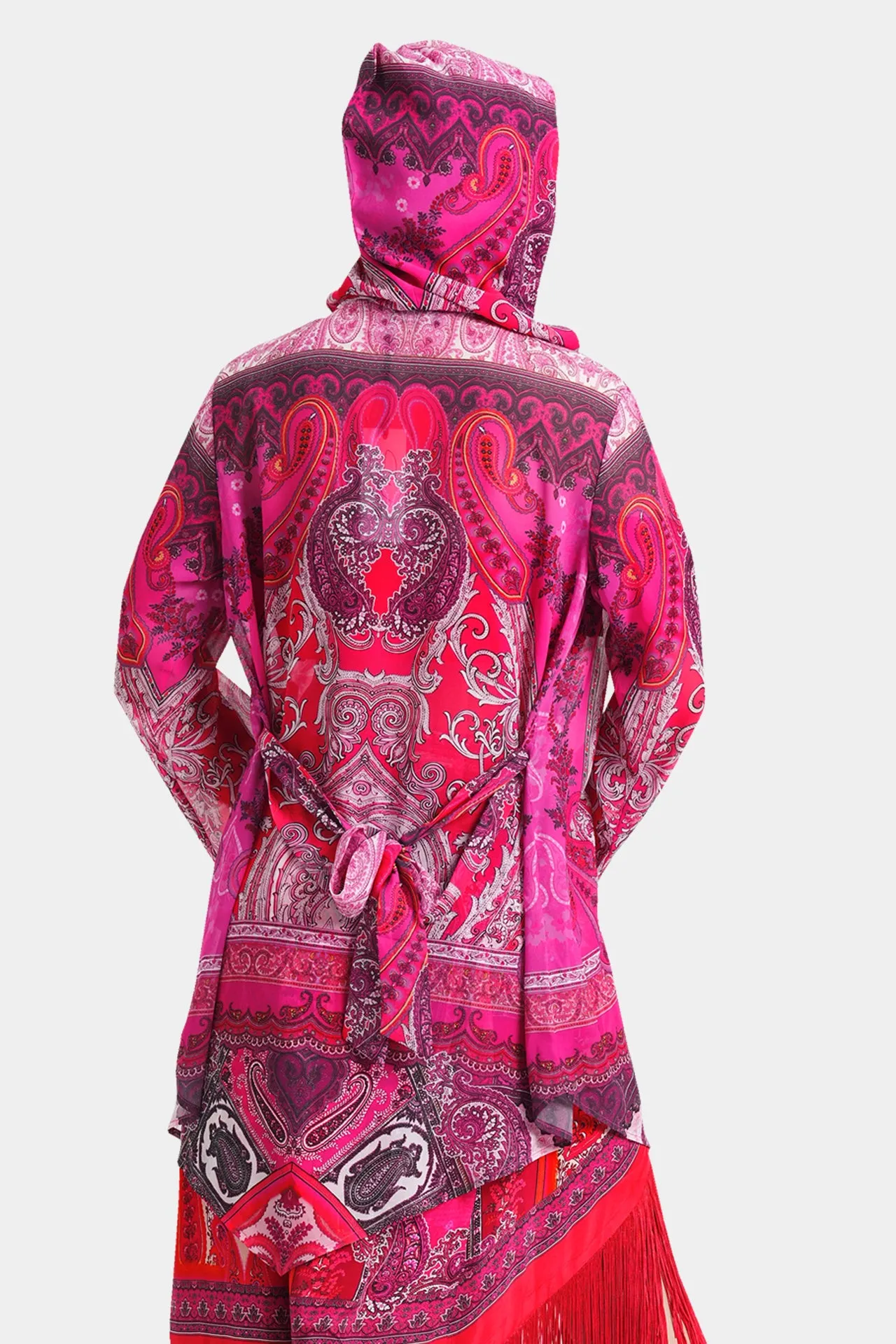 Fuchsia Long Sleeve Maxi Duster