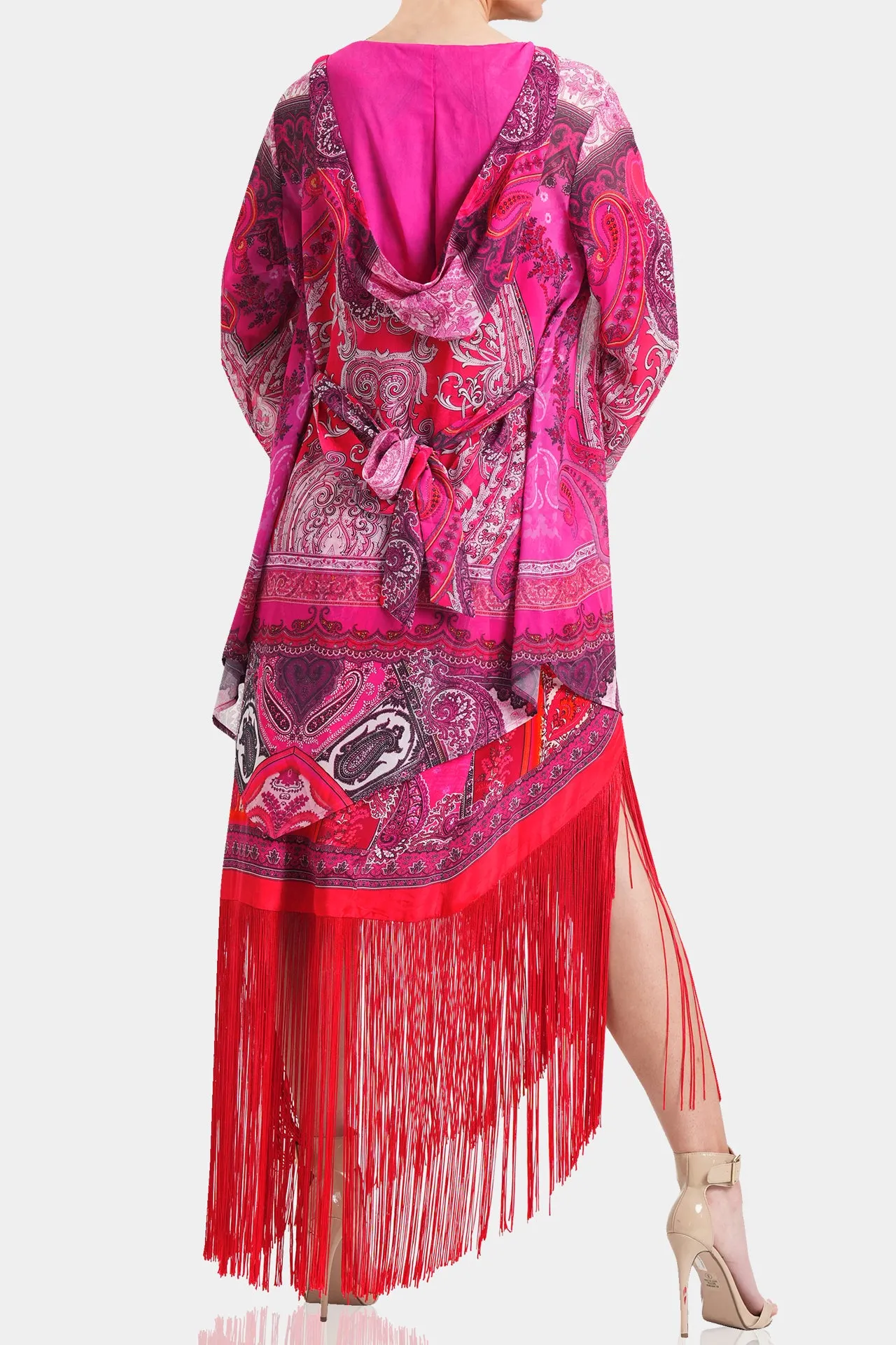 Fuchsia Long Sleeve Maxi Duster