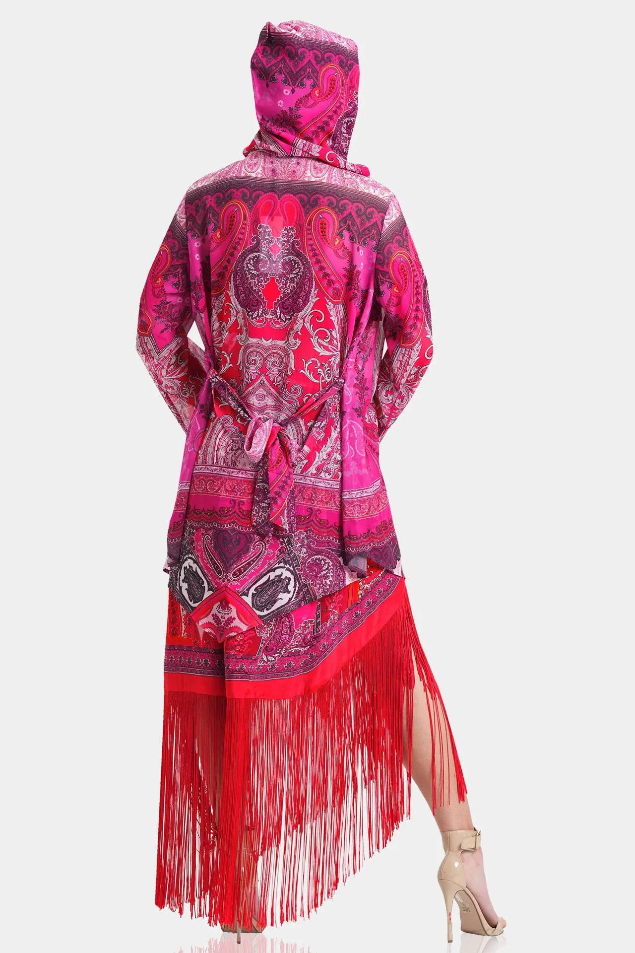 Fuchsia Long Sleeve Maxi Duster