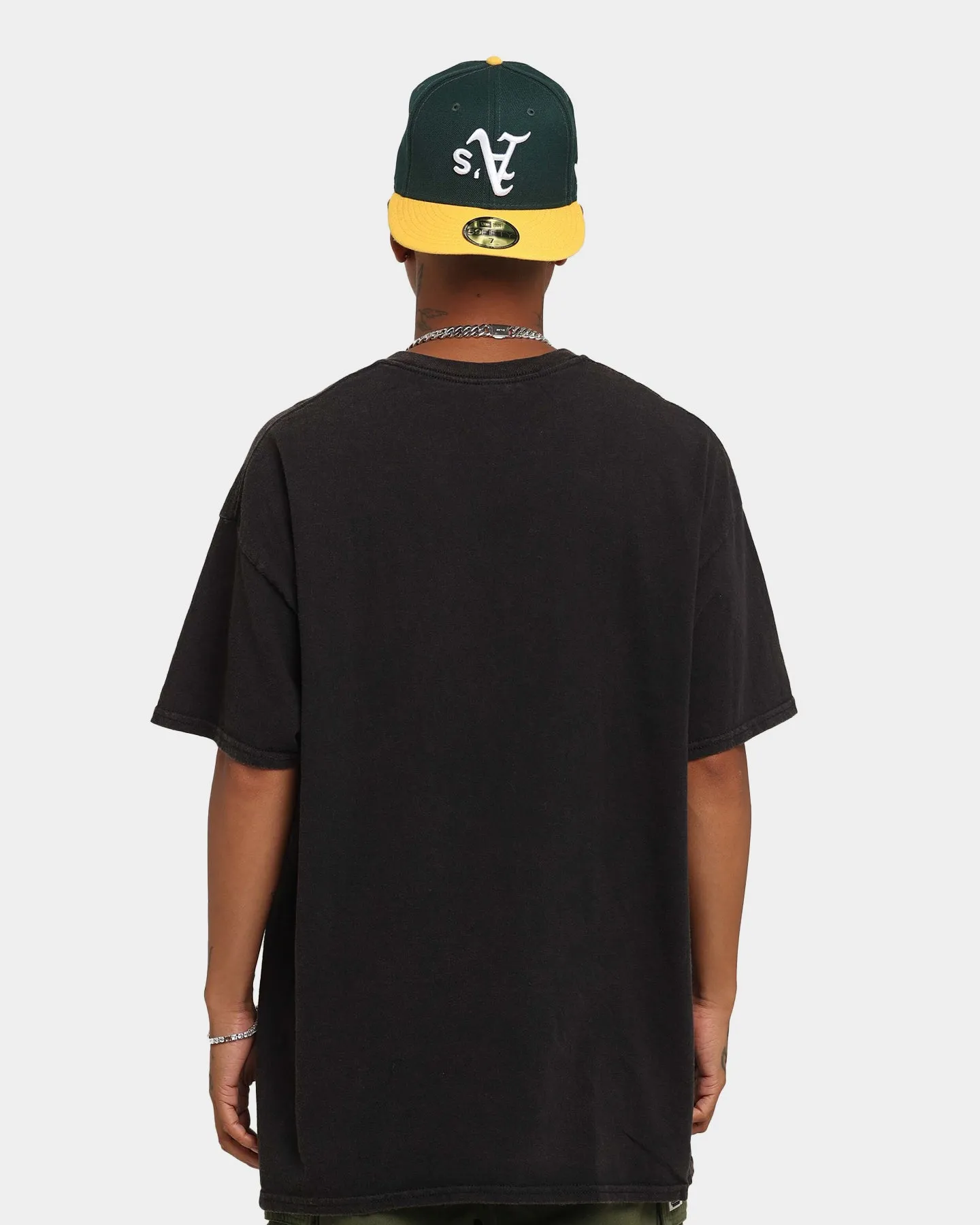 Goat Crew Green Skeleton Vintage T-Shirt Washed Black