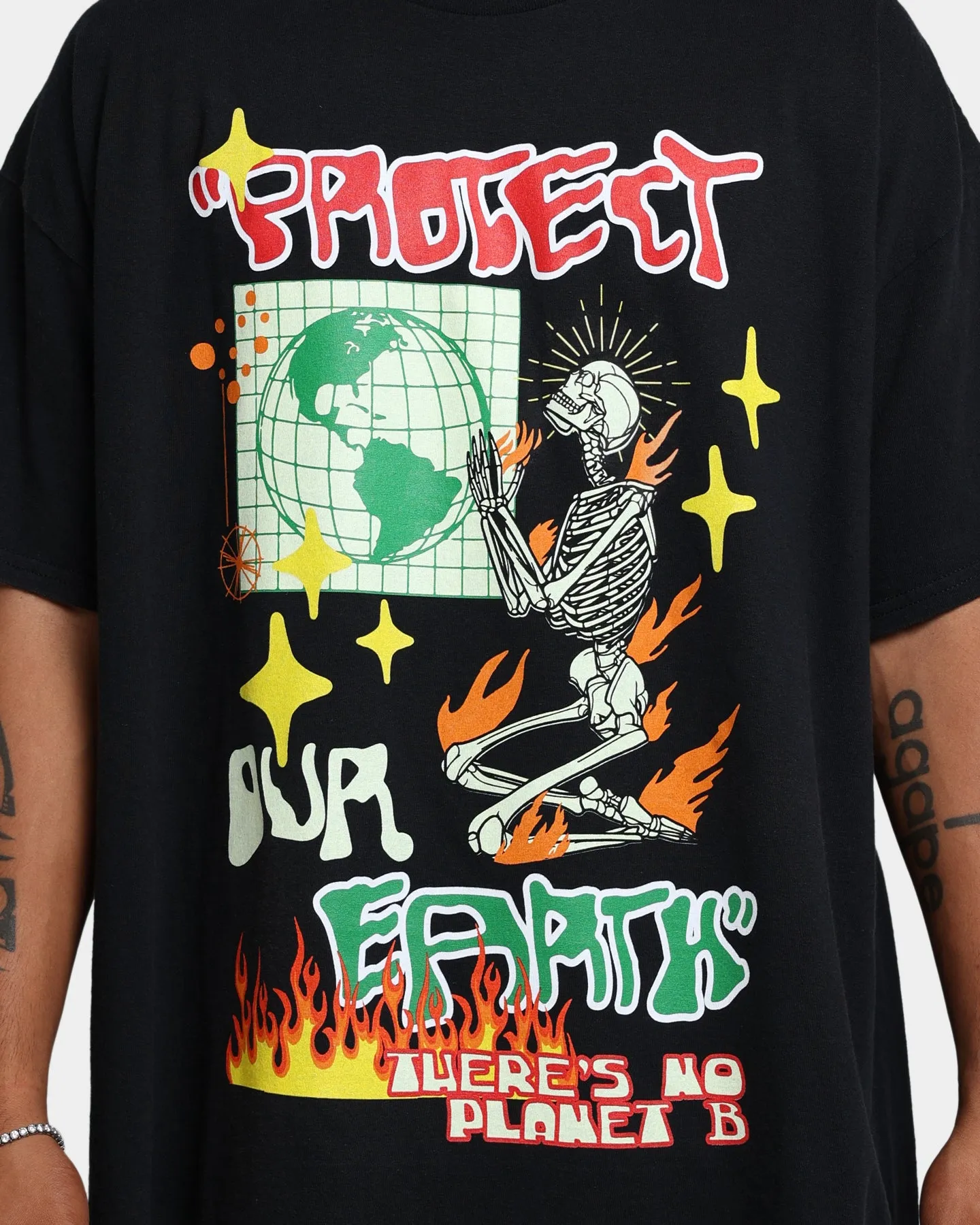 Goat Crew Protect Our Earth Vintage T-Shirt Black Wash