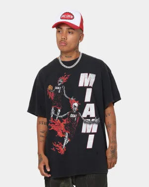 Goat Crew Team Miami Vintage T-Shirt Black Wash