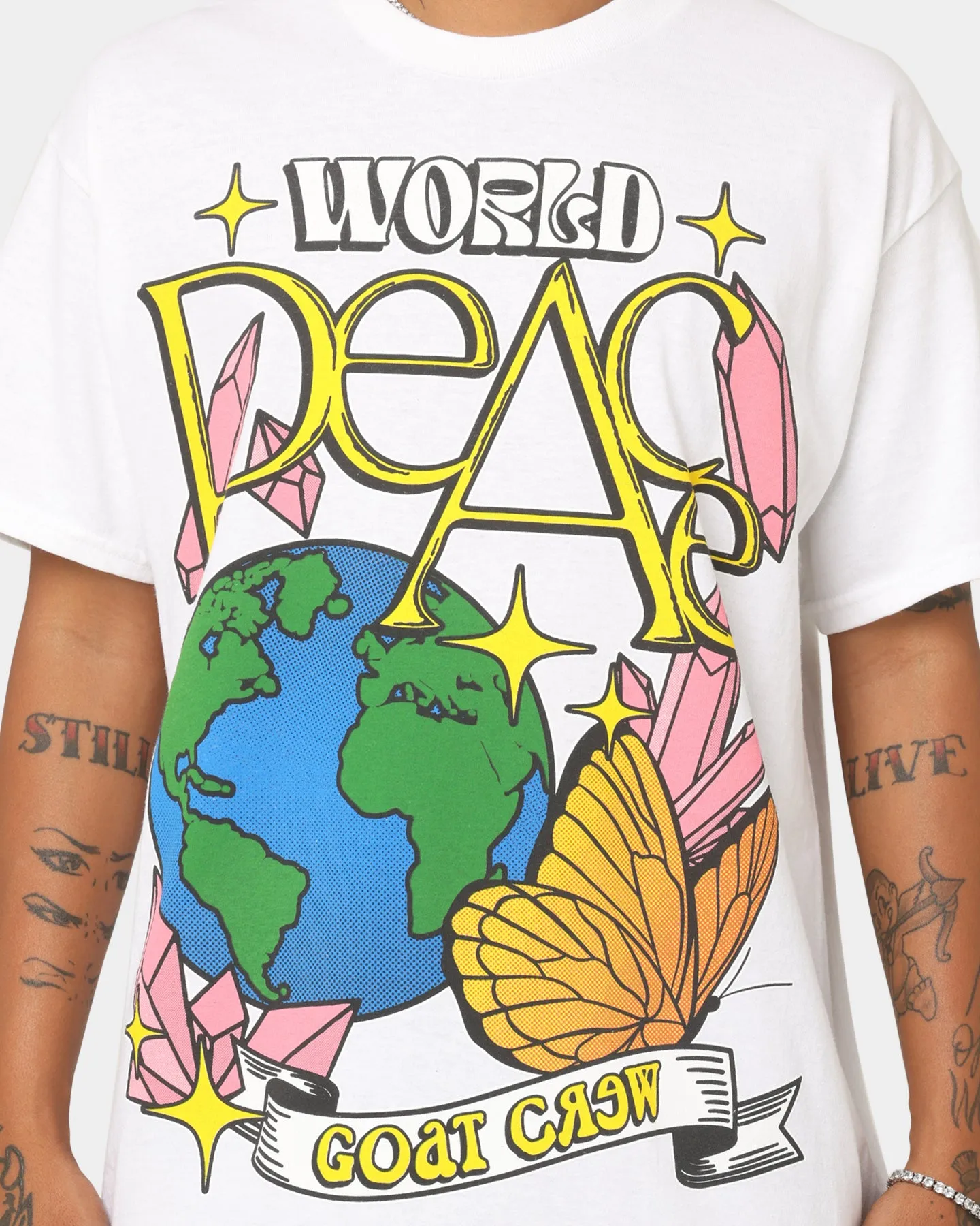 Goat Crew World Peace T-Shirt White