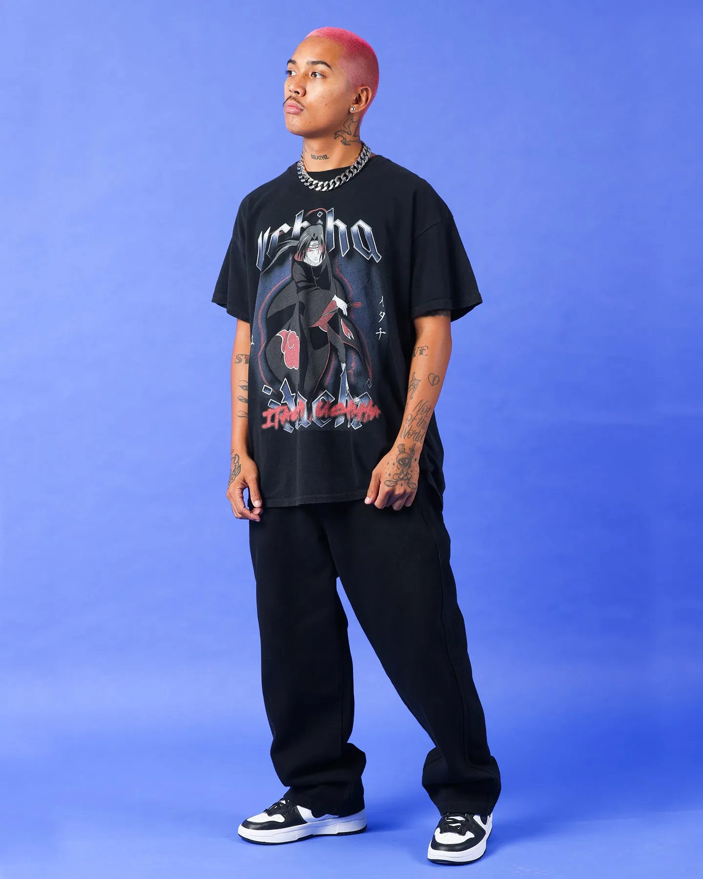 Goat Crew X Naruto Itachi Uchiha Premium Vintage T-Shirt Vintage Black