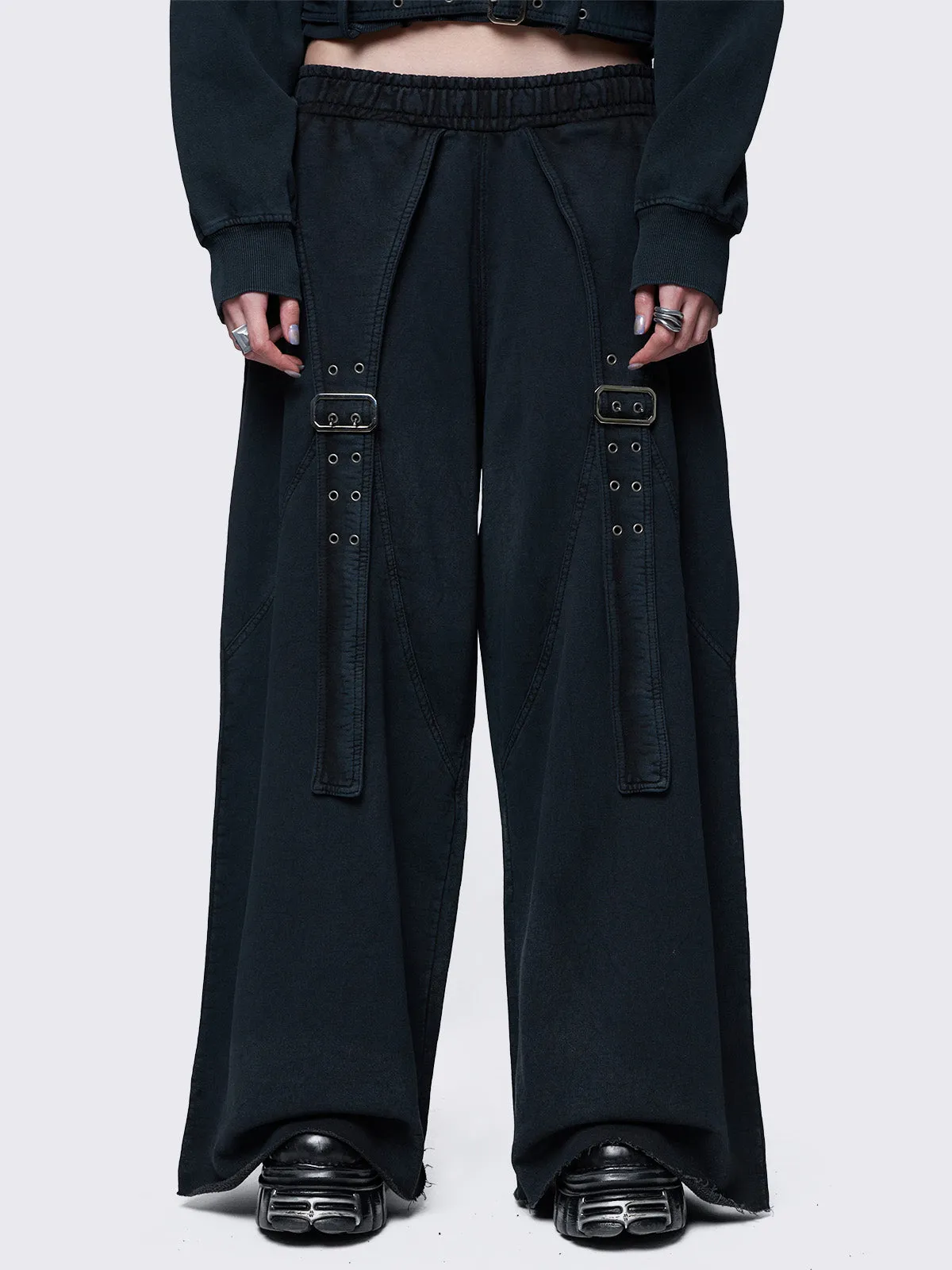 Hard Black Wash Sweatpants