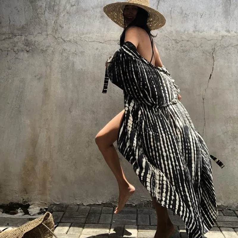 Harper || Boho Printed Fringed Long Kimono