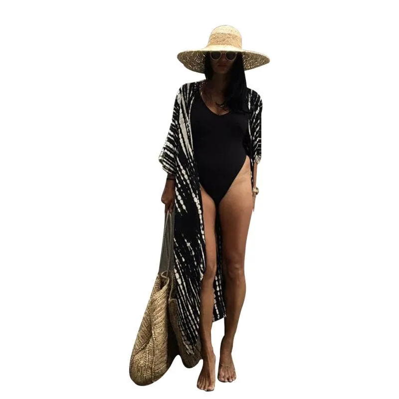 Harper || Boho Printed Fringed Long Kimono
