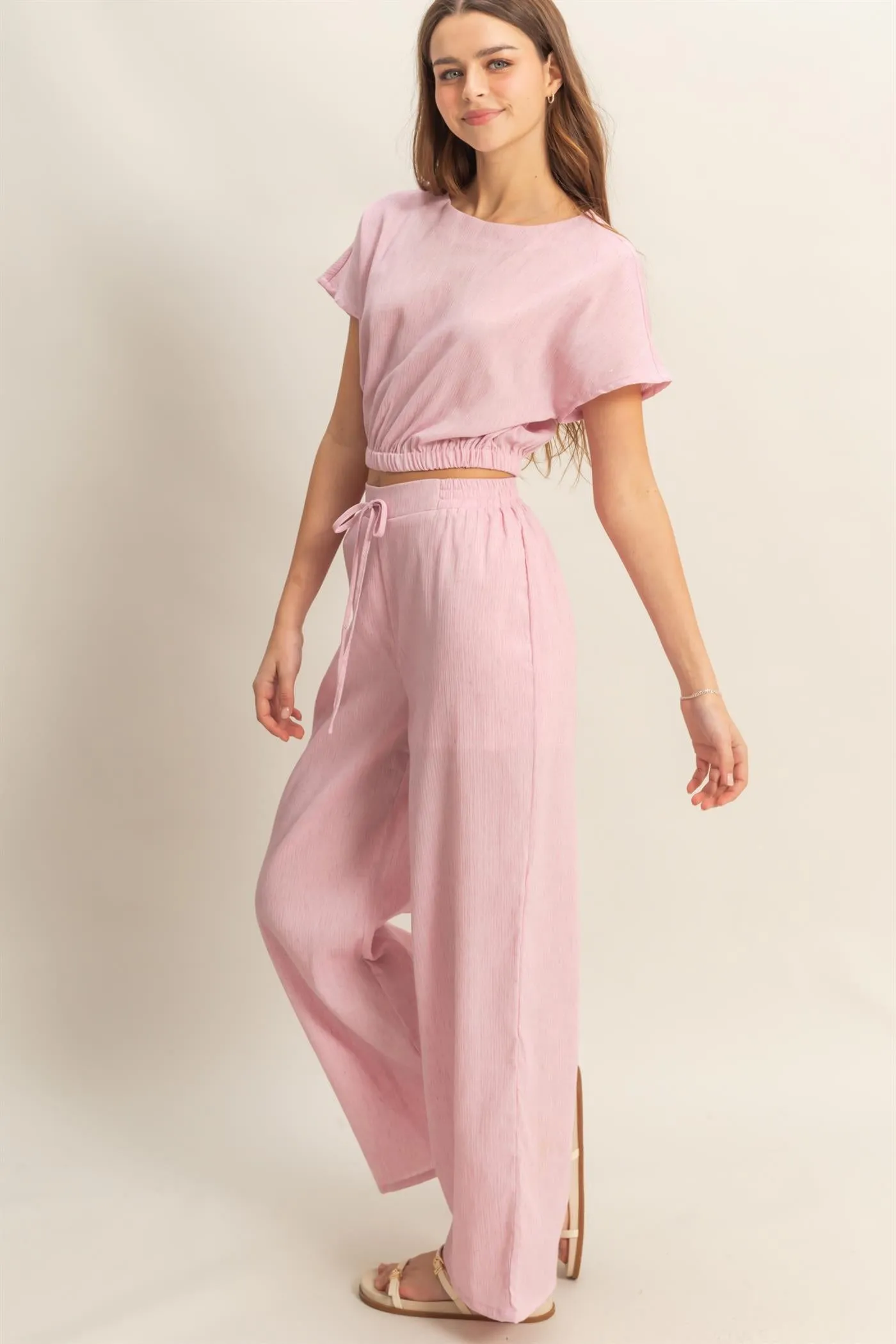 HF25A249-SET-Loose Top And Elasticated Pants Set