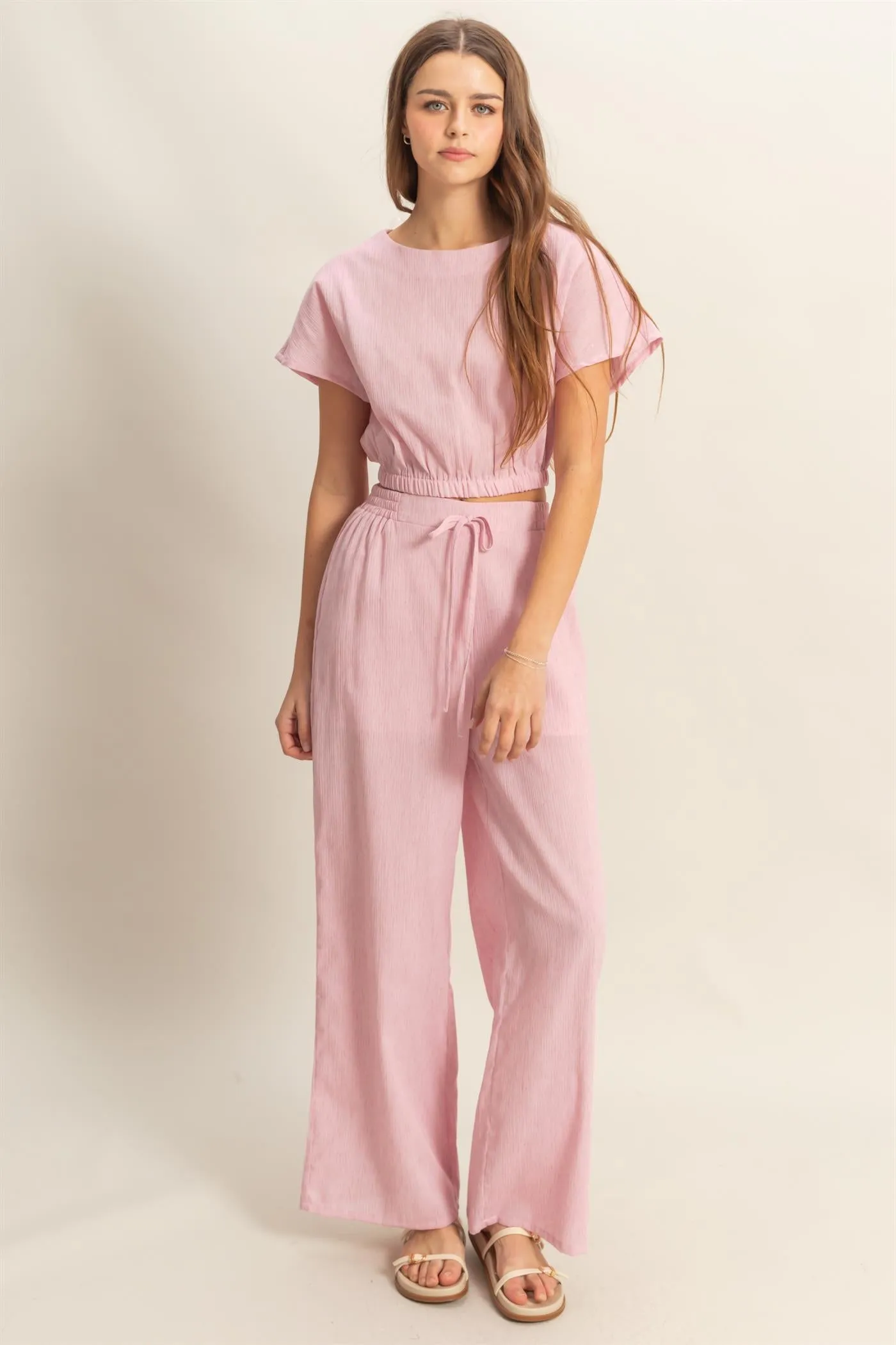 HF25A249-SET-Loose Top And Elasticated Pants Set
