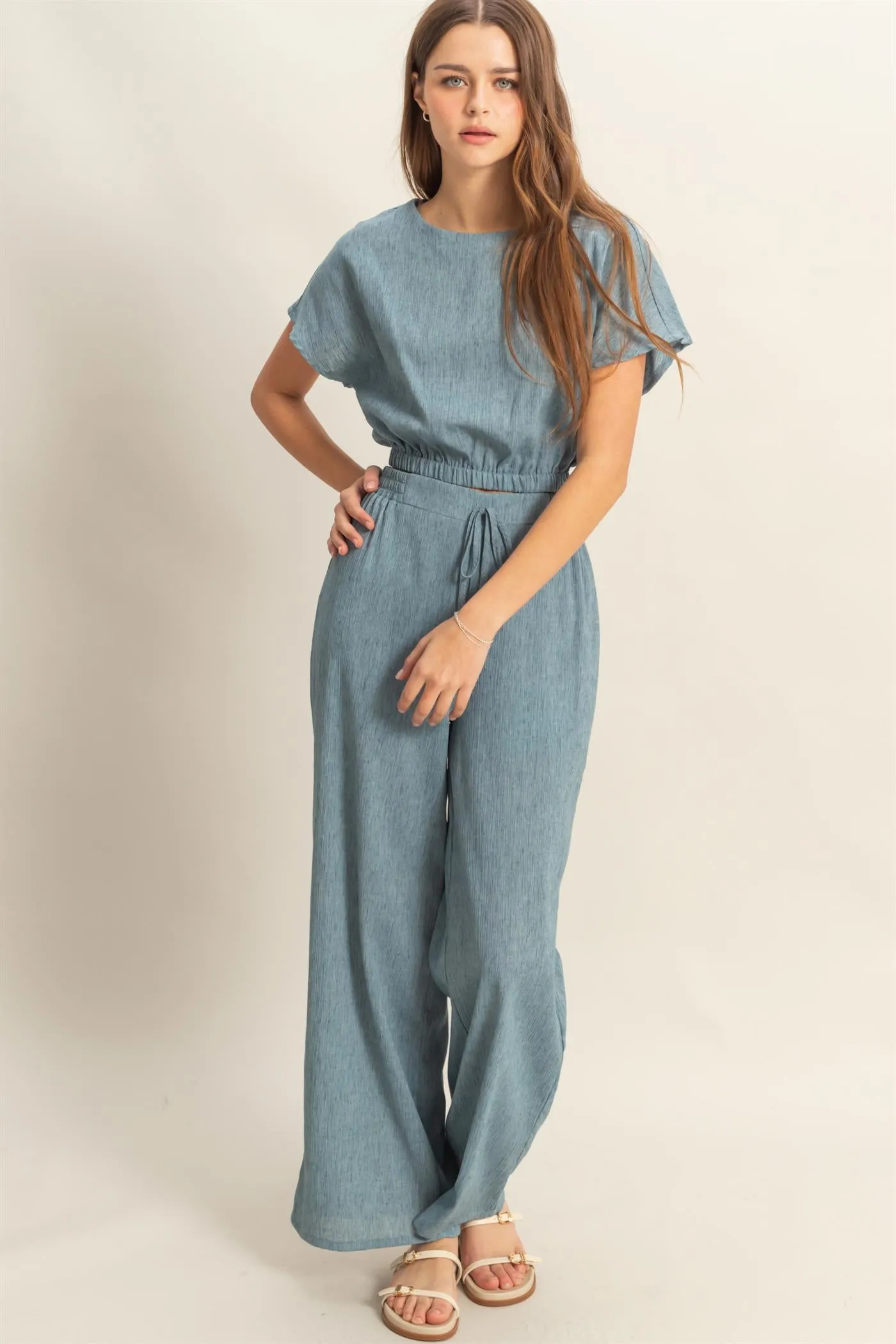 HF25A249-SET-Loose Top And Elasticated Pants Set