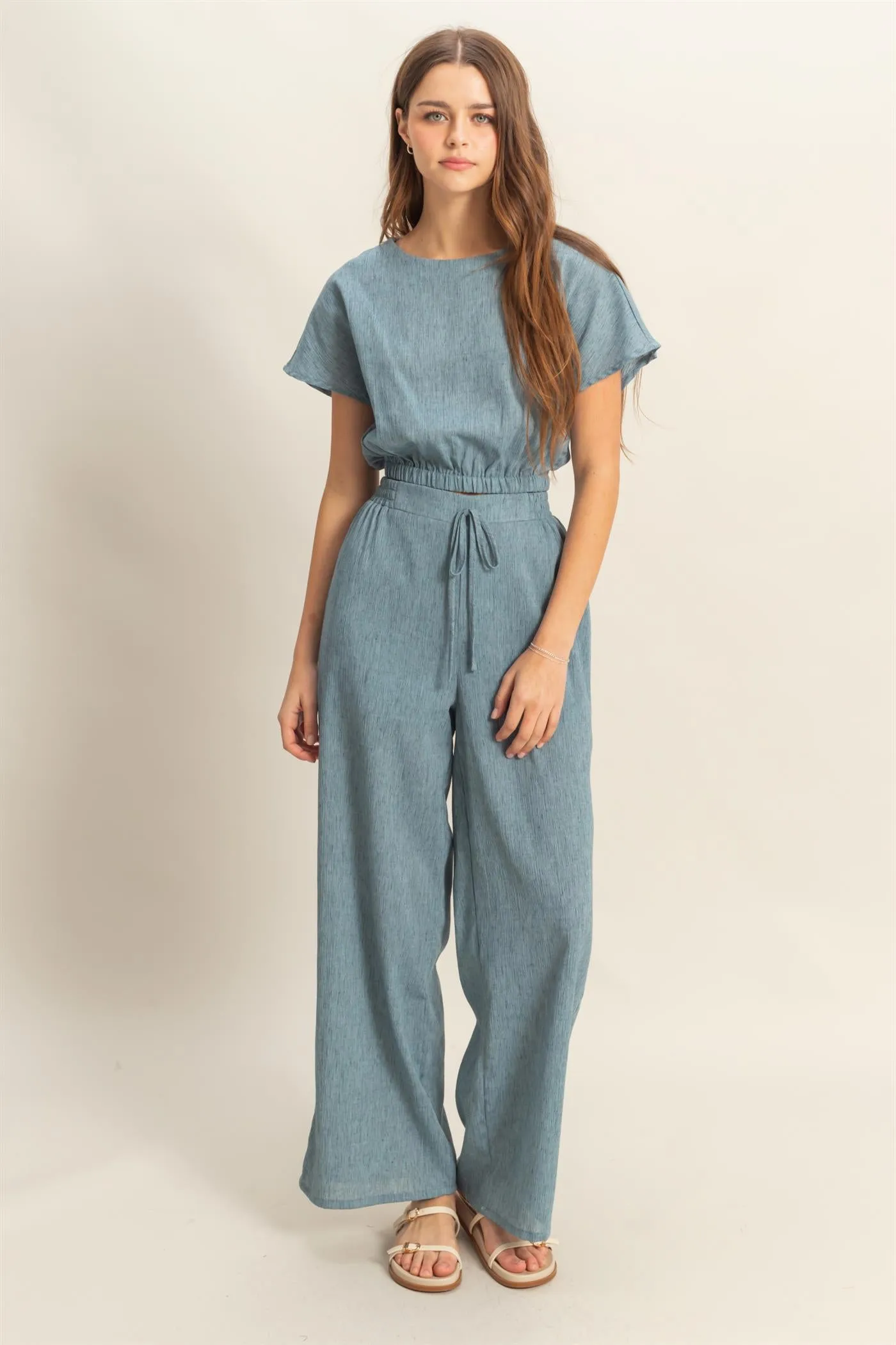 HF25A249-SET-Loose Top And Elasticated Pants Set