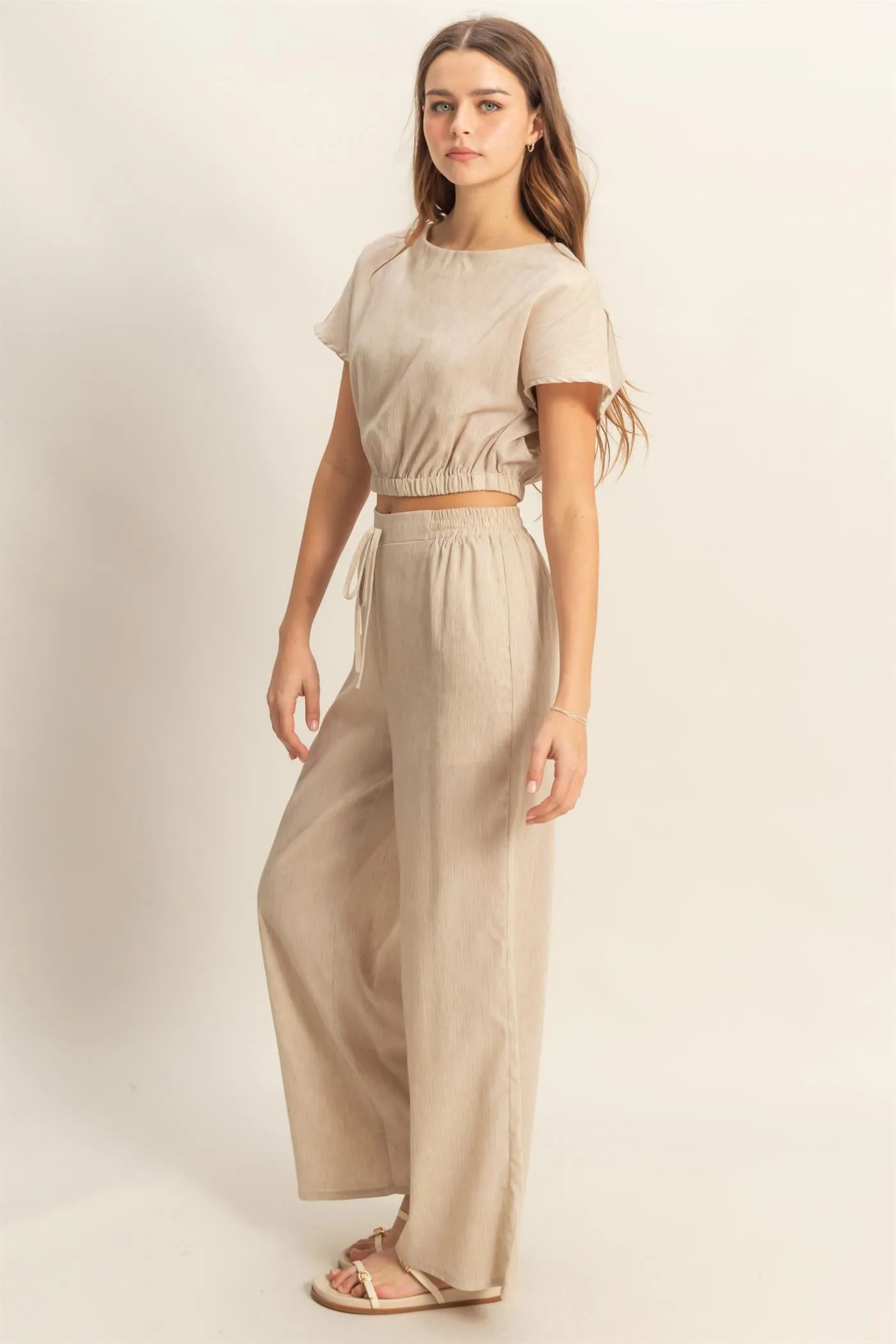 HF25A249-SET-Loose Top And Elasticated Pants Set