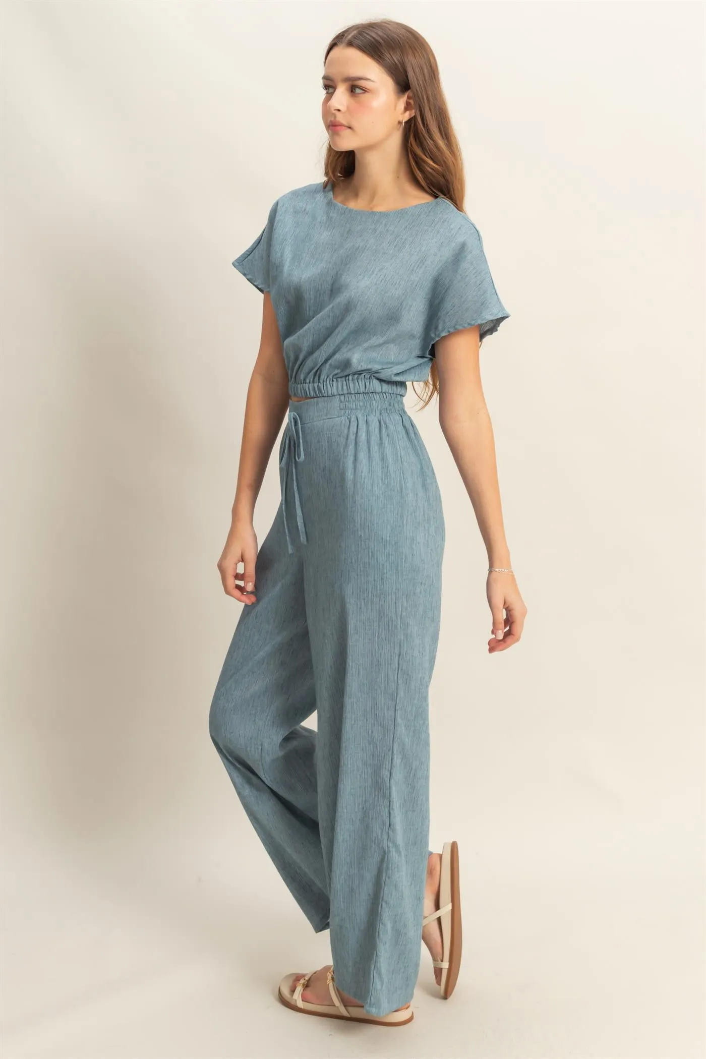 HF25A249-SET-Loose Top And Elasticated Pants Set