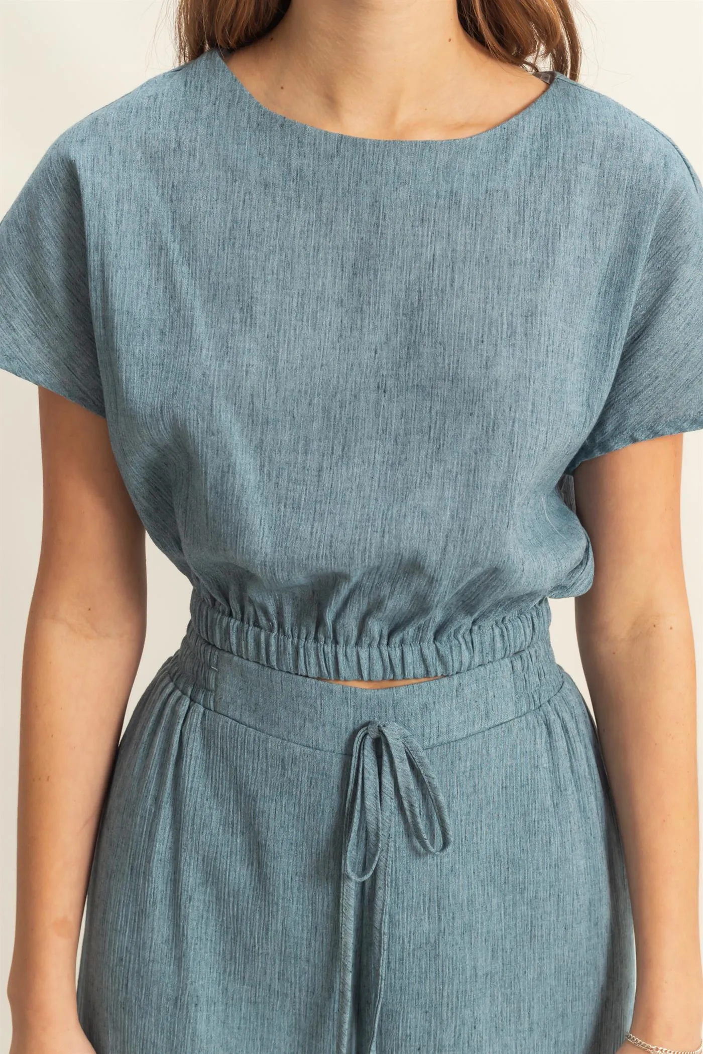 HF25A249-SET-Loose Top And Elasticated Pants Set