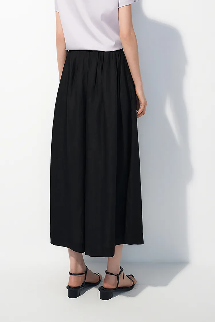 High-Waist Linen Culottes with Pockets