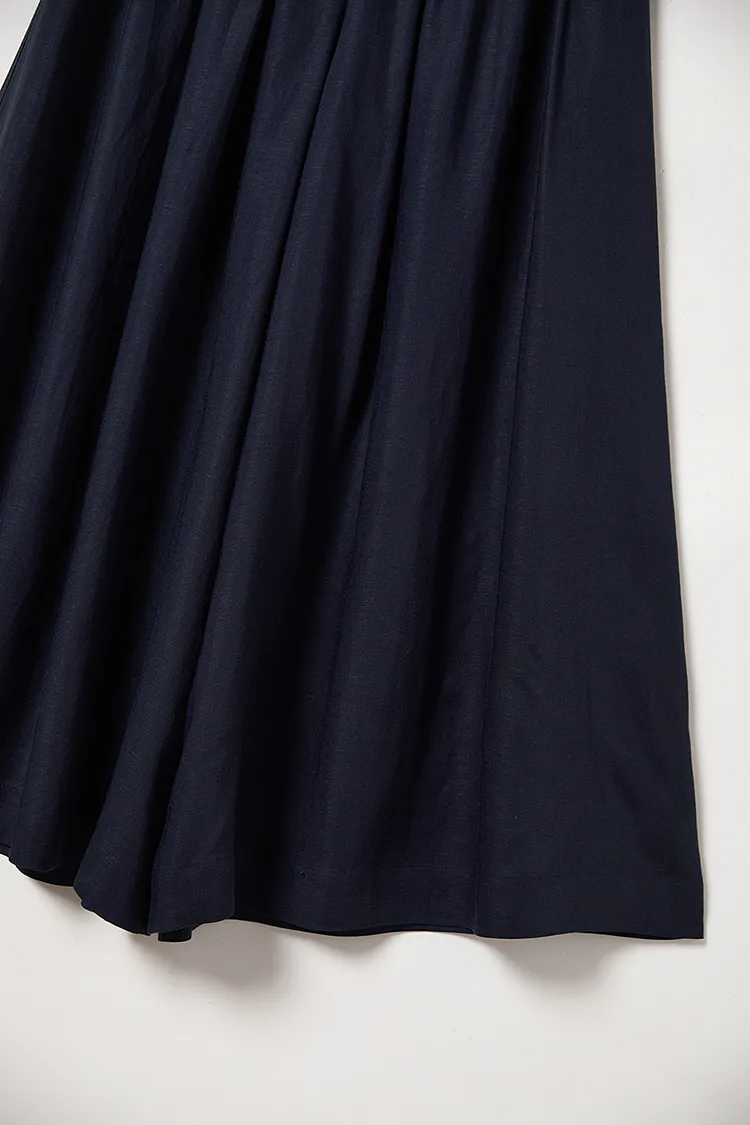 High-Waist Linen Culottes with Pockets