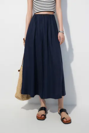 High-Waist Linen Culottes with Pockets