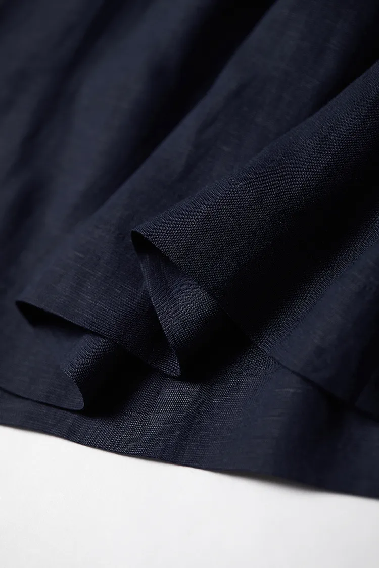 High-Waist Linen Culottes with Pockets