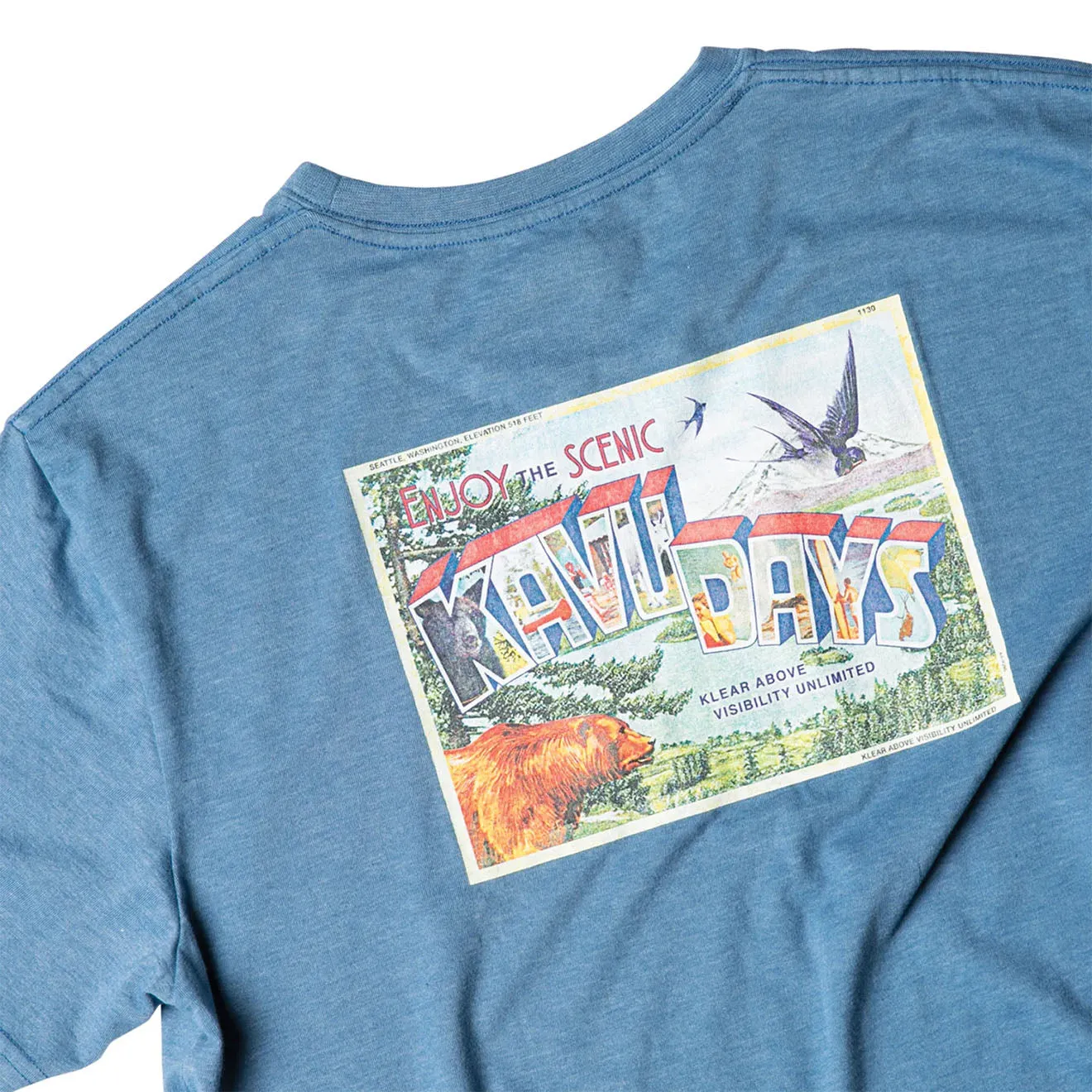 Kavu T-Shirt Post Out Steel Blue