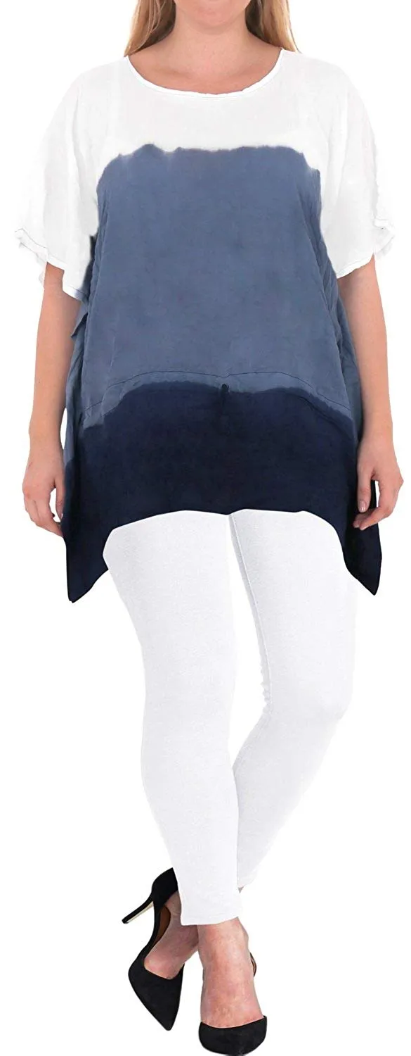 Loose Fit Plus Kimono Loose Beachwear Casual Women's Casual Top Blue 14 - 18