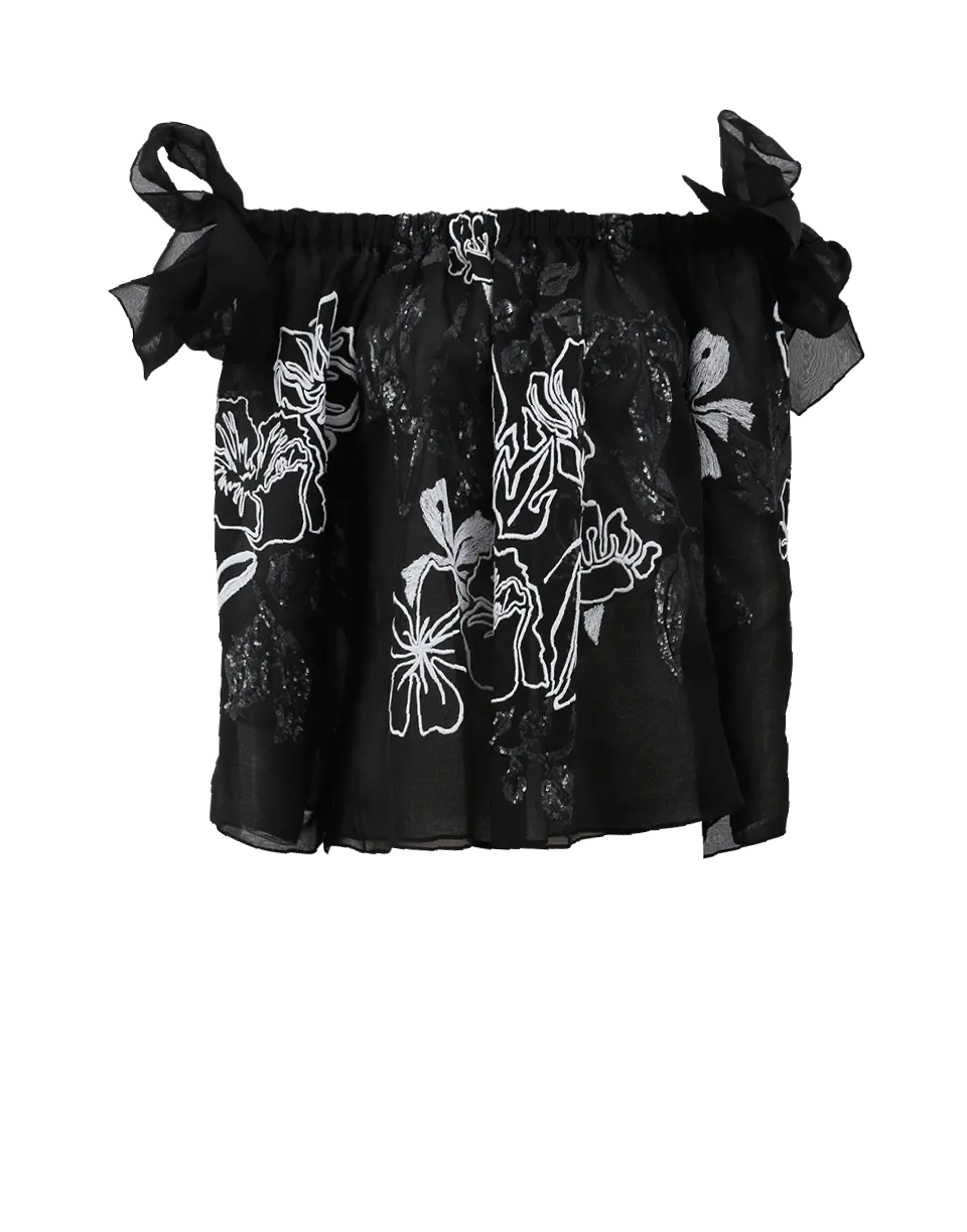 Off Shoulder Embroidered Top