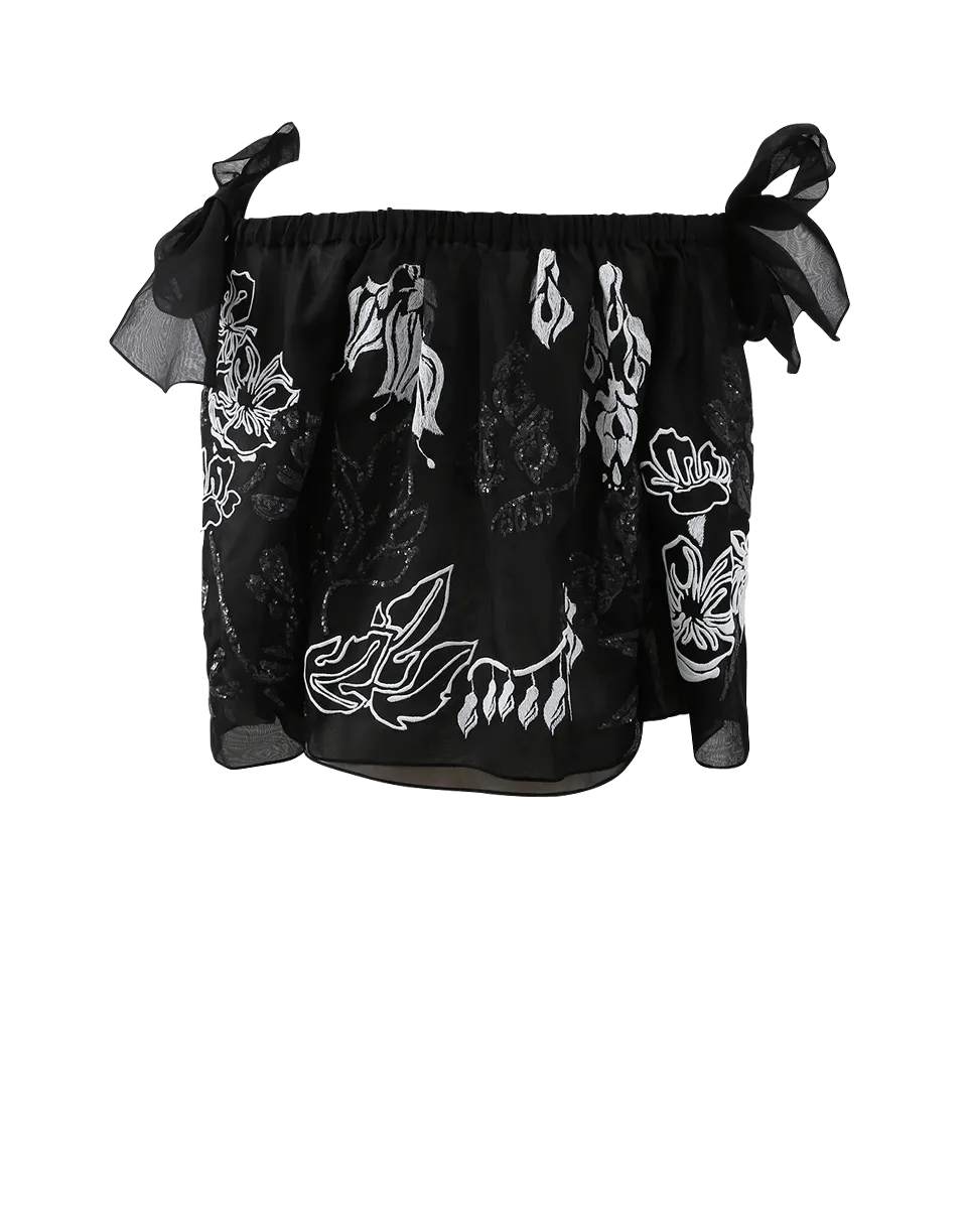 Off Shoulder Embroidered Top