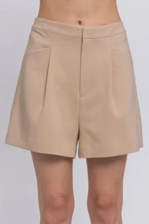 Pleated High Waist Shorts