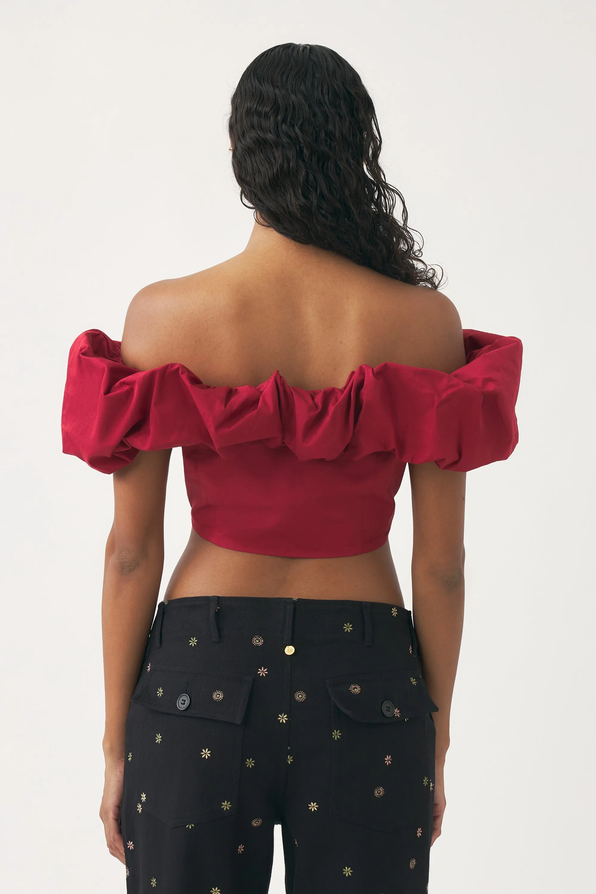 Pop Off-Shoulder Cropped Top