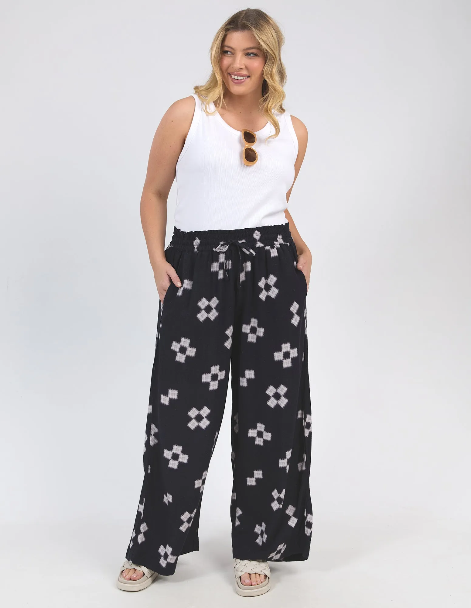 Positano Pant Navy Print