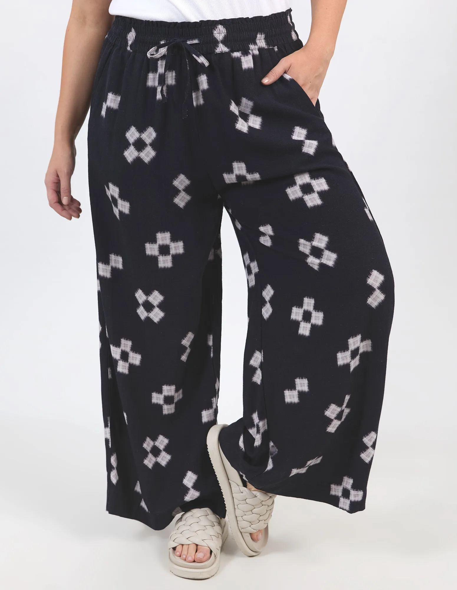 Positano Pant Navy Print