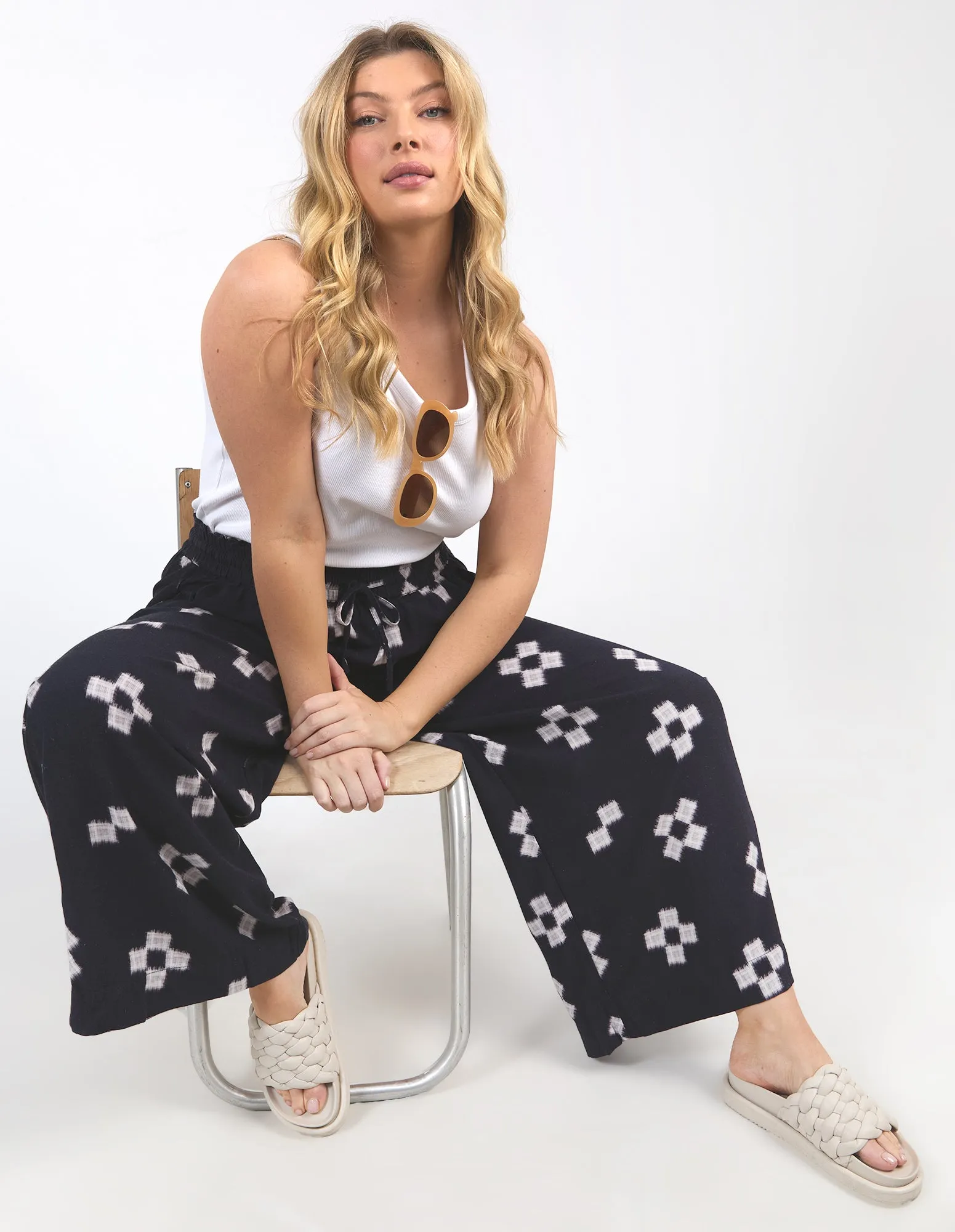 Positano Pant Navy Print