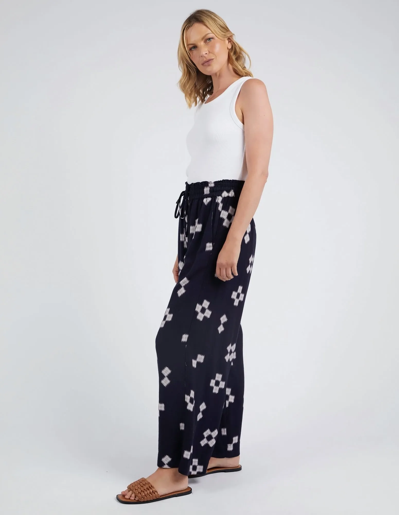 Positano Pant Navy Print