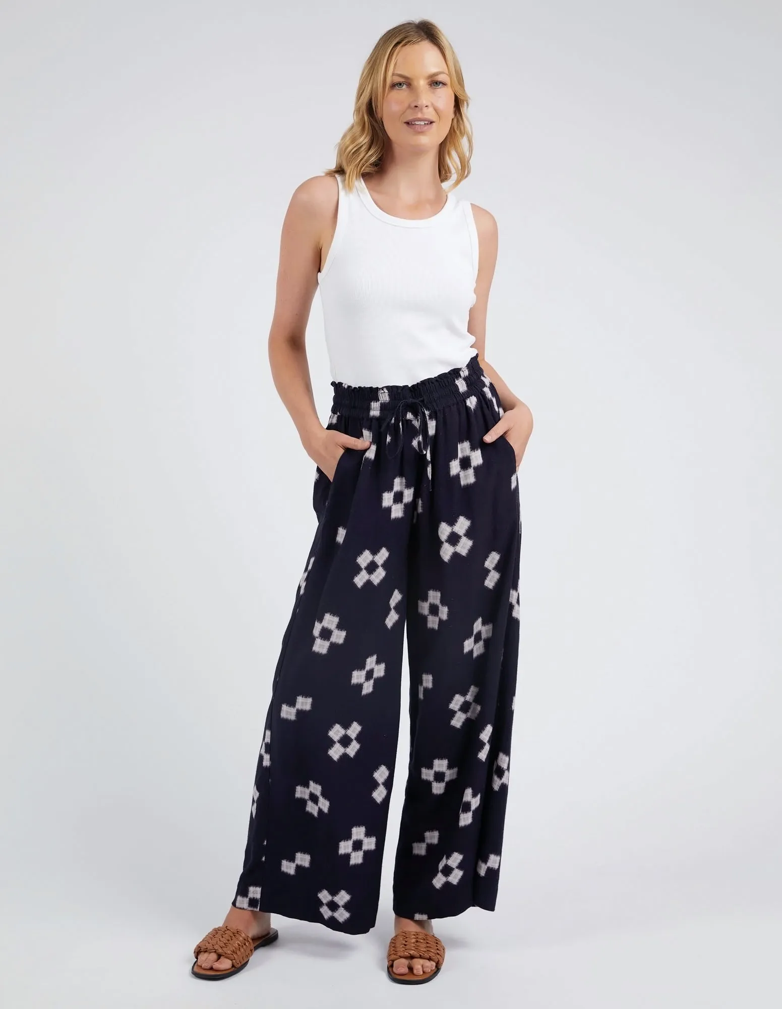 Positano Pant Navy Print