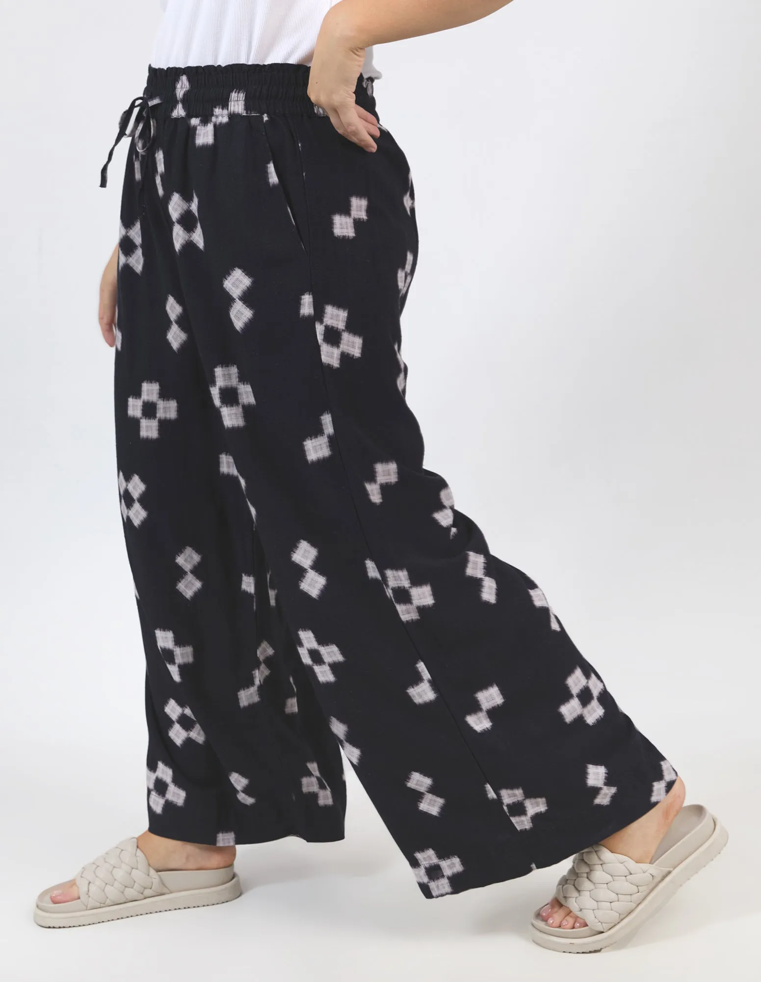 Positano Pant Navy Print