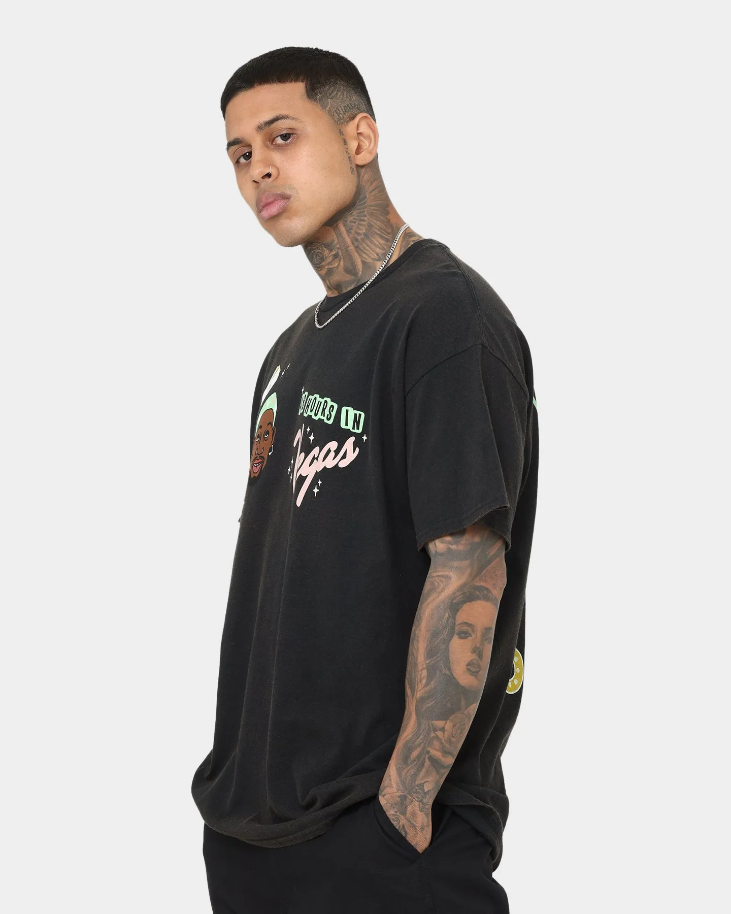 Rodman Brand 48 Hours In Vegas Vintage T-Shirt Black Wash