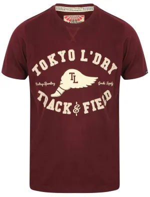 Springfield Motif Cotton T-Shirt In Wine Tasting - Tokyo Laundry