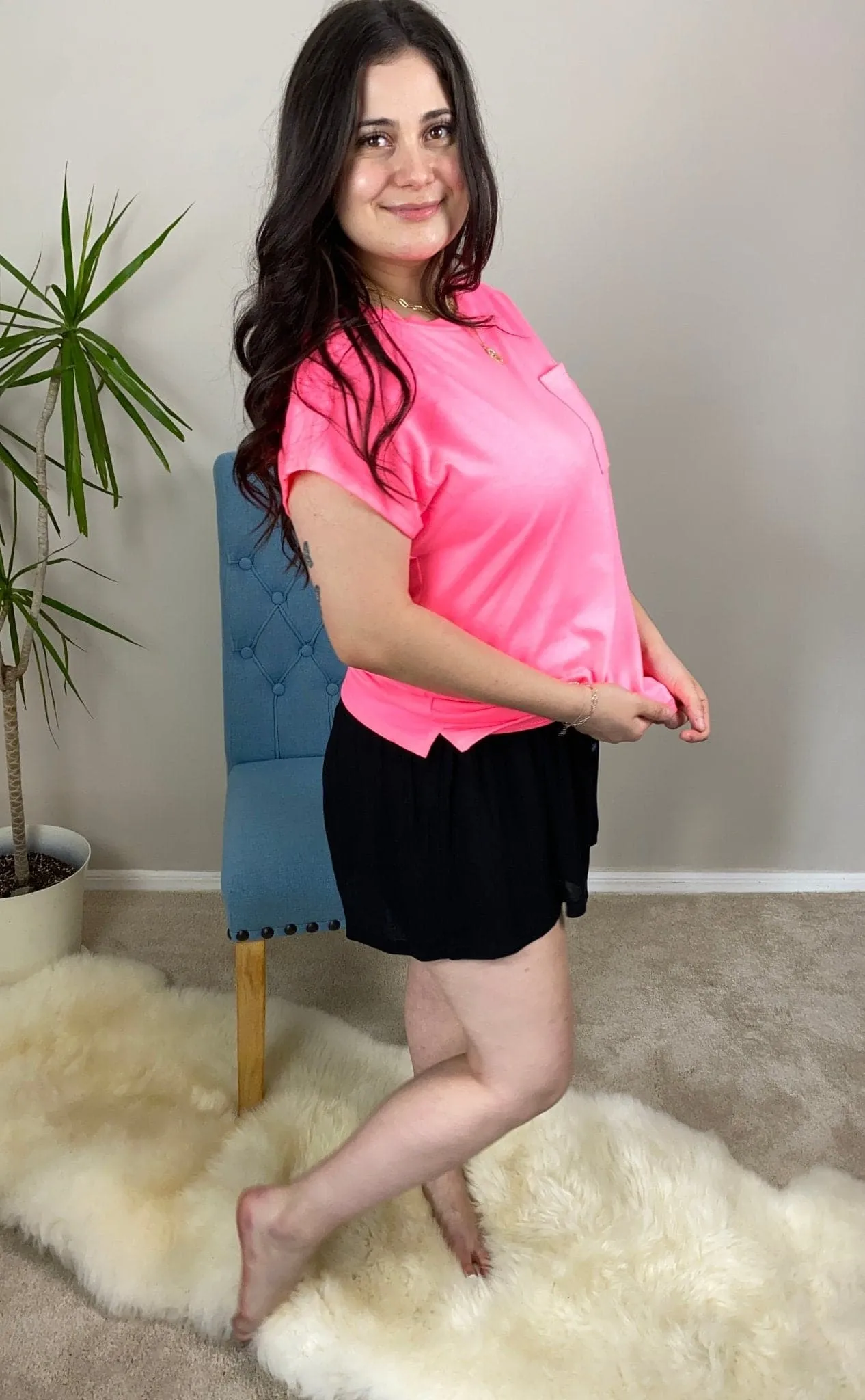 Surf Side Black Smocked Waist Shorts